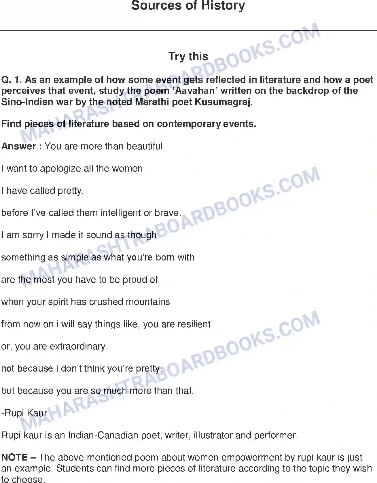 Maharashtra Board Solution class-9 History+-+English+Medium Sources of History Image 1