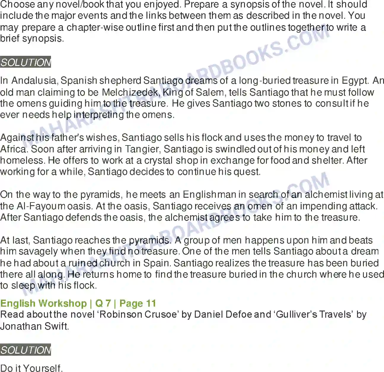 Maharashtra Board Solution class-9 Kumarbharati+-+English+Medium A Synopsis-The Swiss Family Robinson Image 12