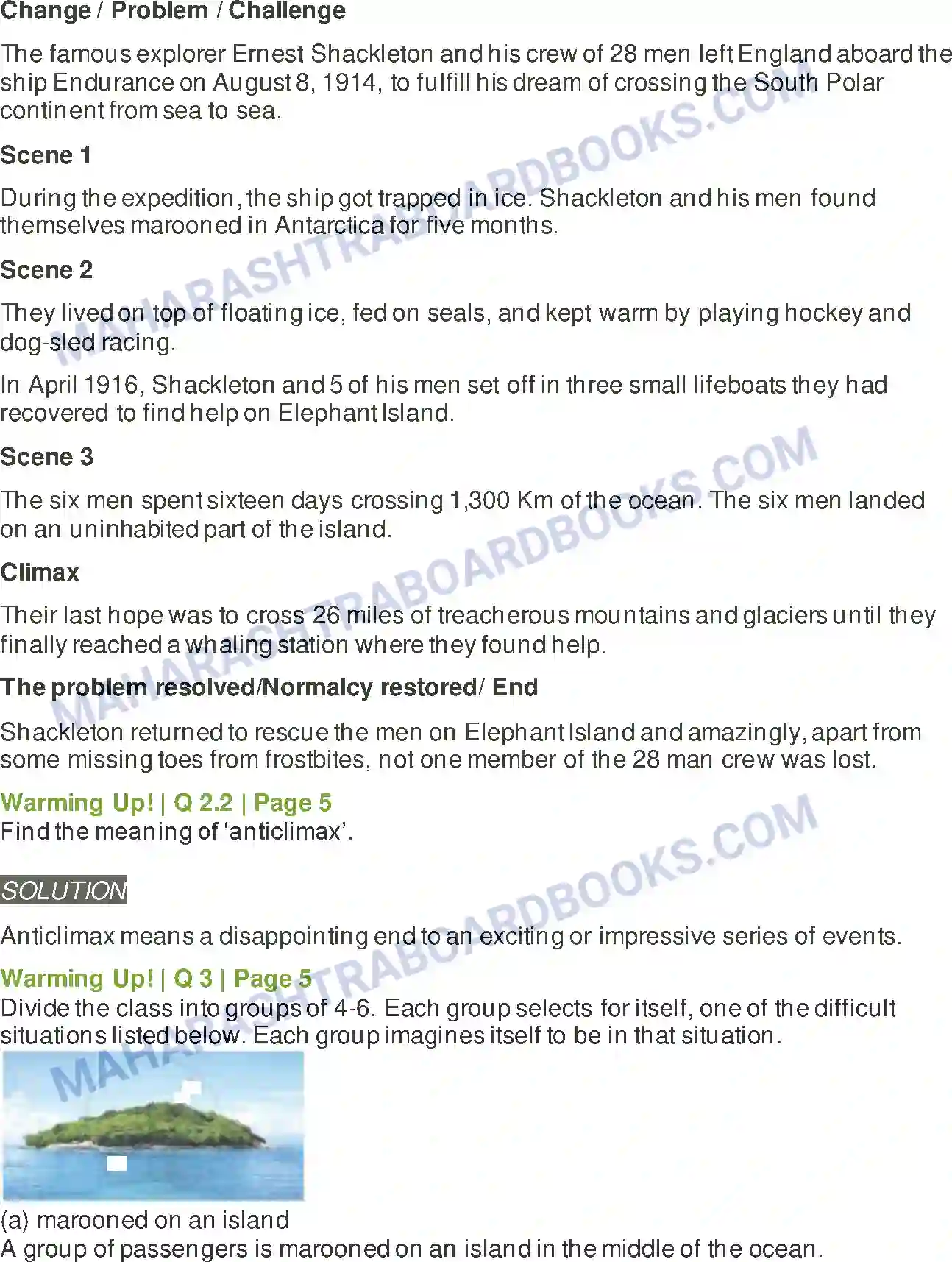 Maharashtra Board Solution class-9 Kumarbharati+-+English+Medium A Synopsis-The Swiss Family Robinson Image 2