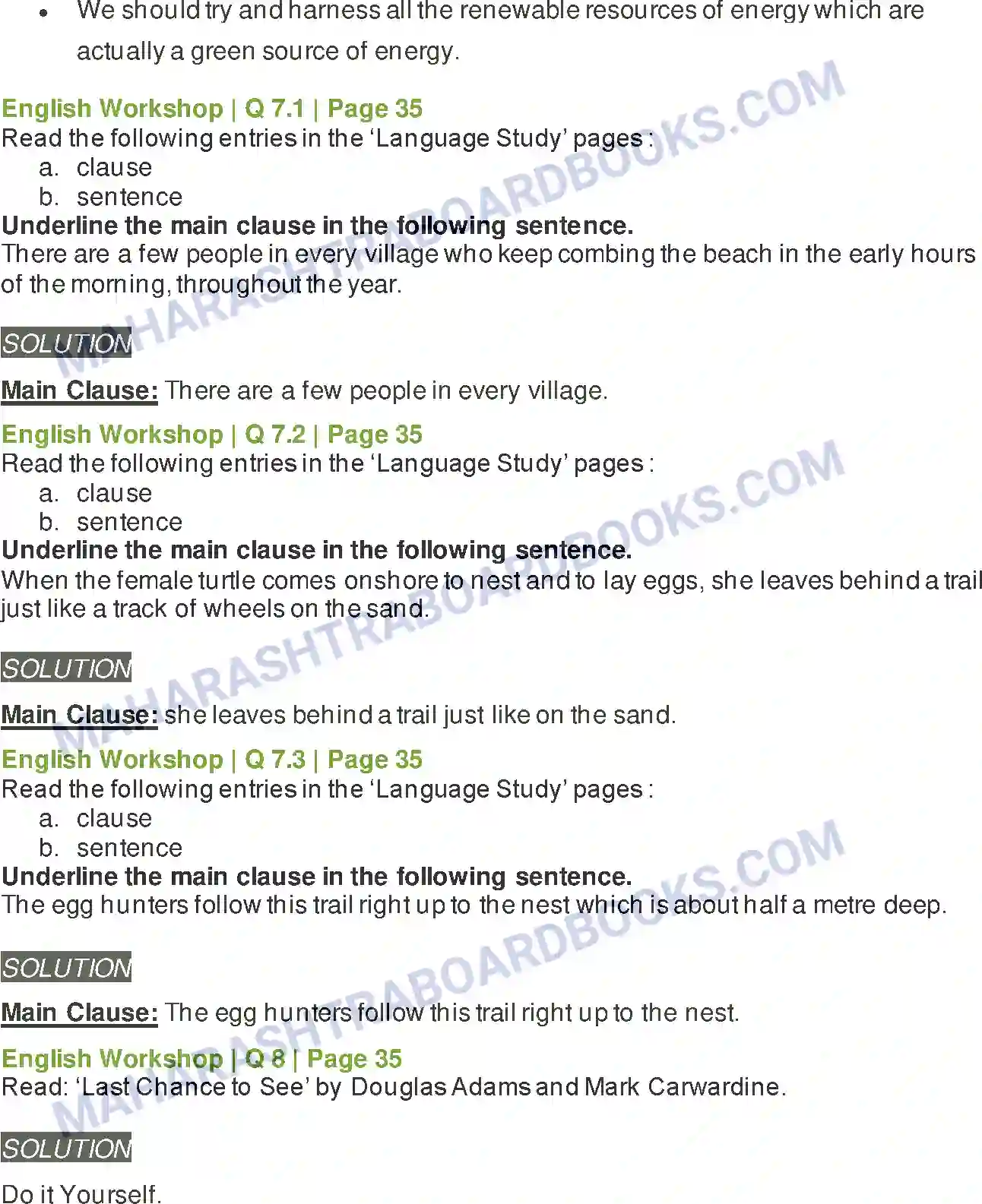 Maharashtra Board Solution class-9 Kumarbharati+-+English+Medium A True Story of Sea Turtles Image 9