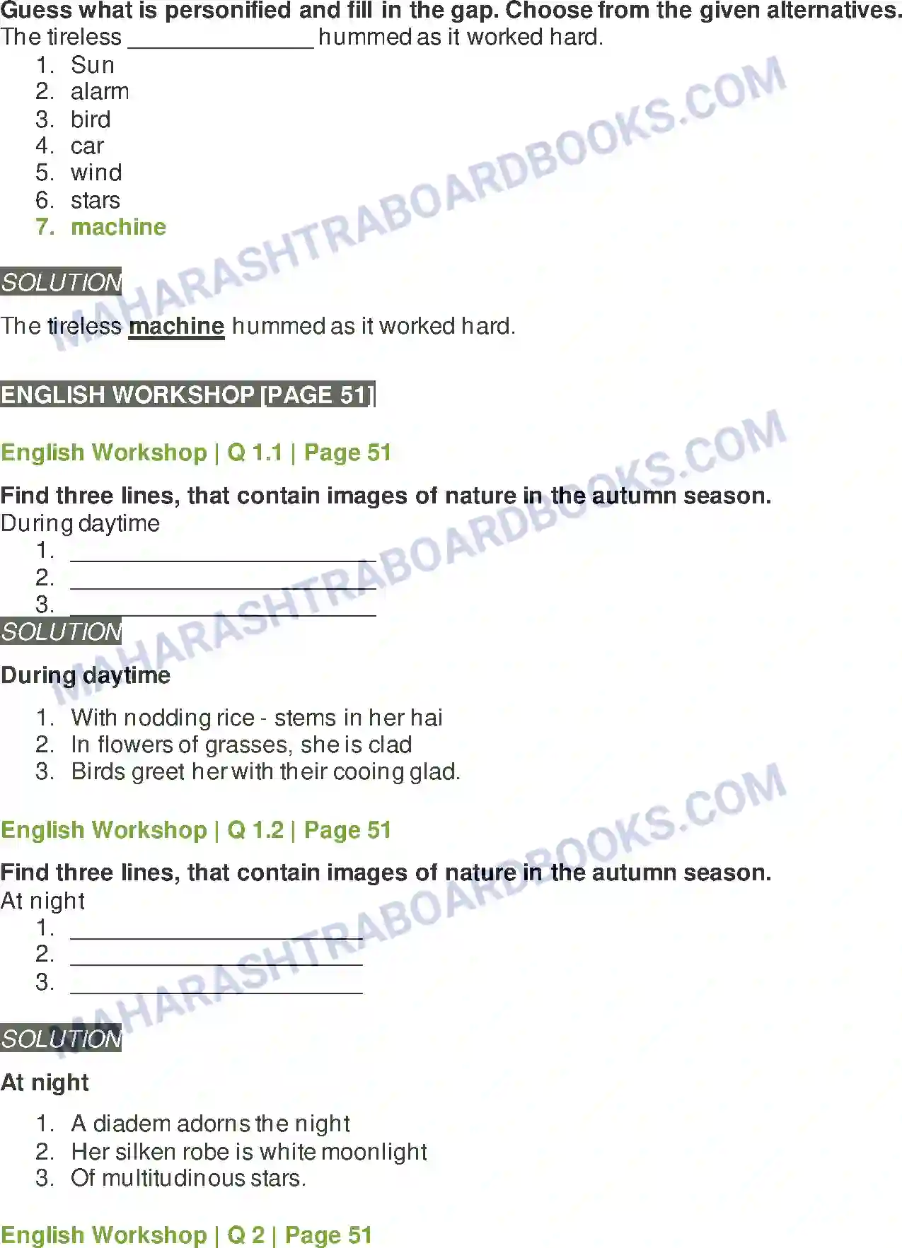 Maharashtra Board Solution class-9 Kumarbharati+-+English+Medium Autumn Image 5