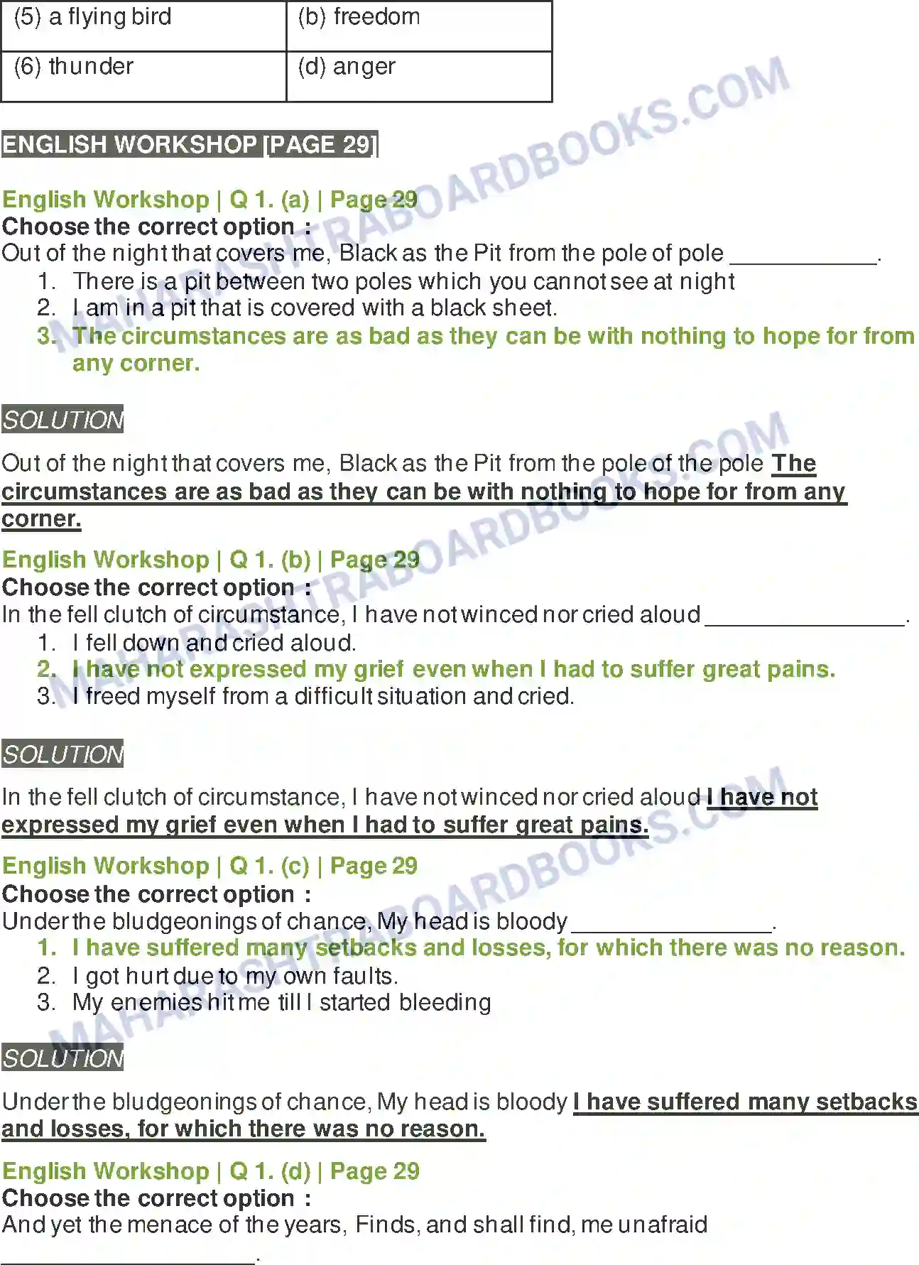 Maharashtra Board Solution class-9 Kumarbharati+-+English+Medium Invictus Image 3