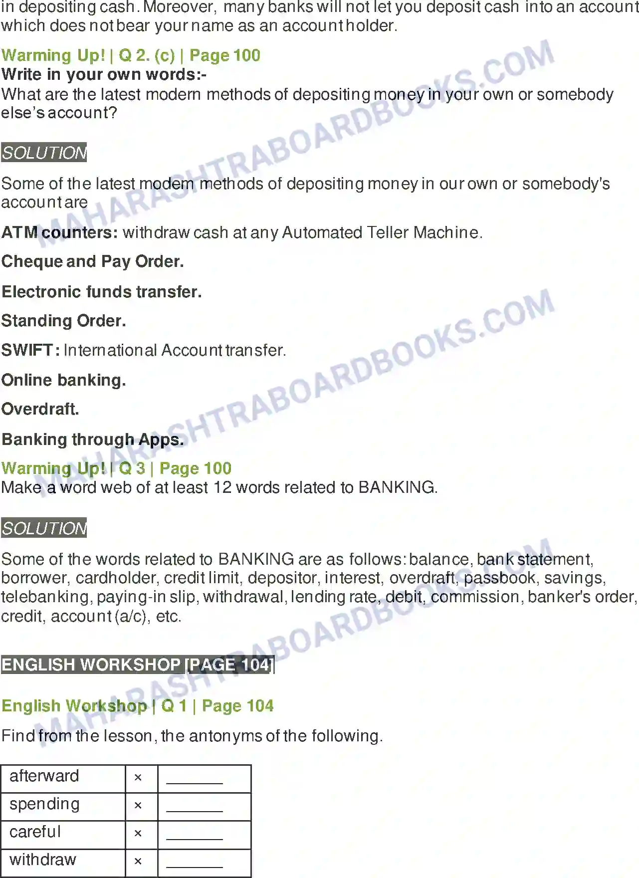 Maharashtra Board Solution class-9 Kumarbharati+-+English+Medium My Financial Career Image 3