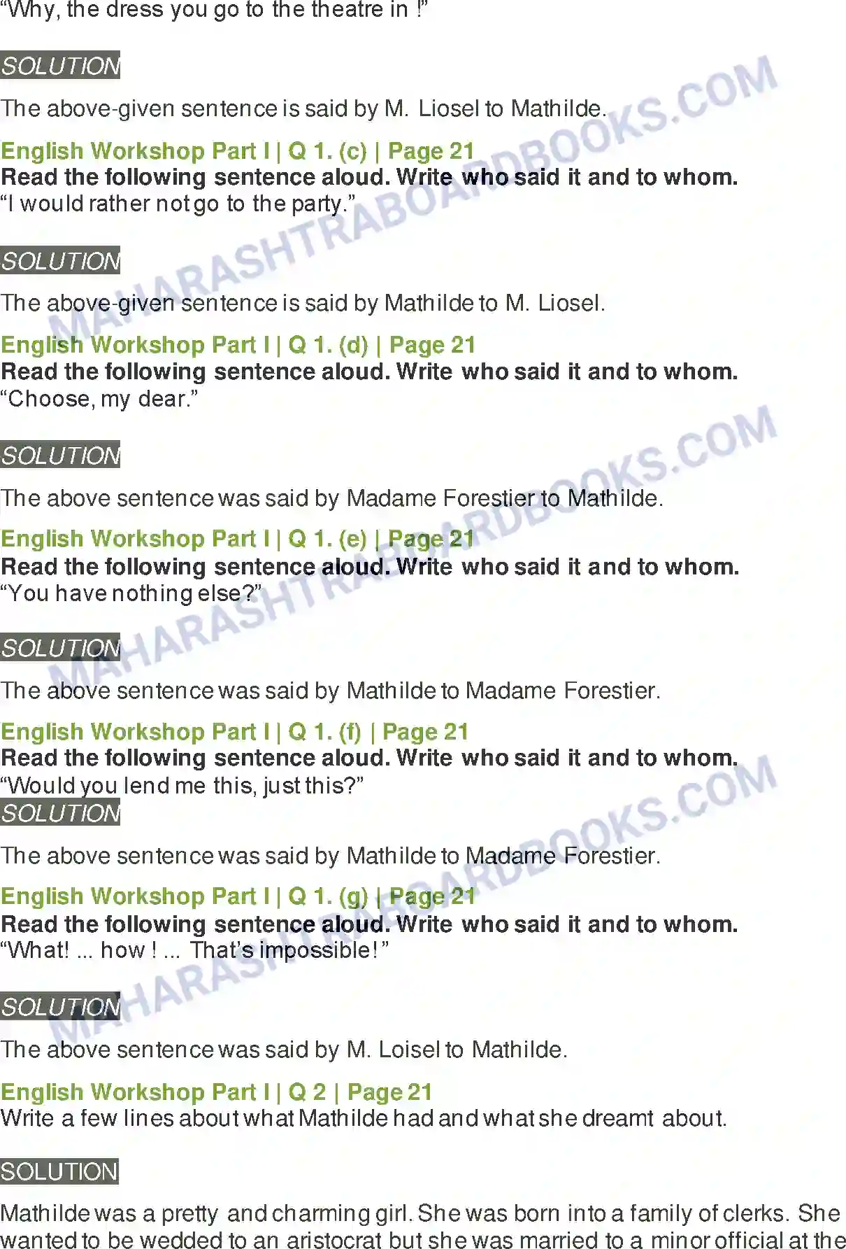 Maharashtra Board Solution class-9 Kumarbharati+-+English+Medium The Necklace Image 3