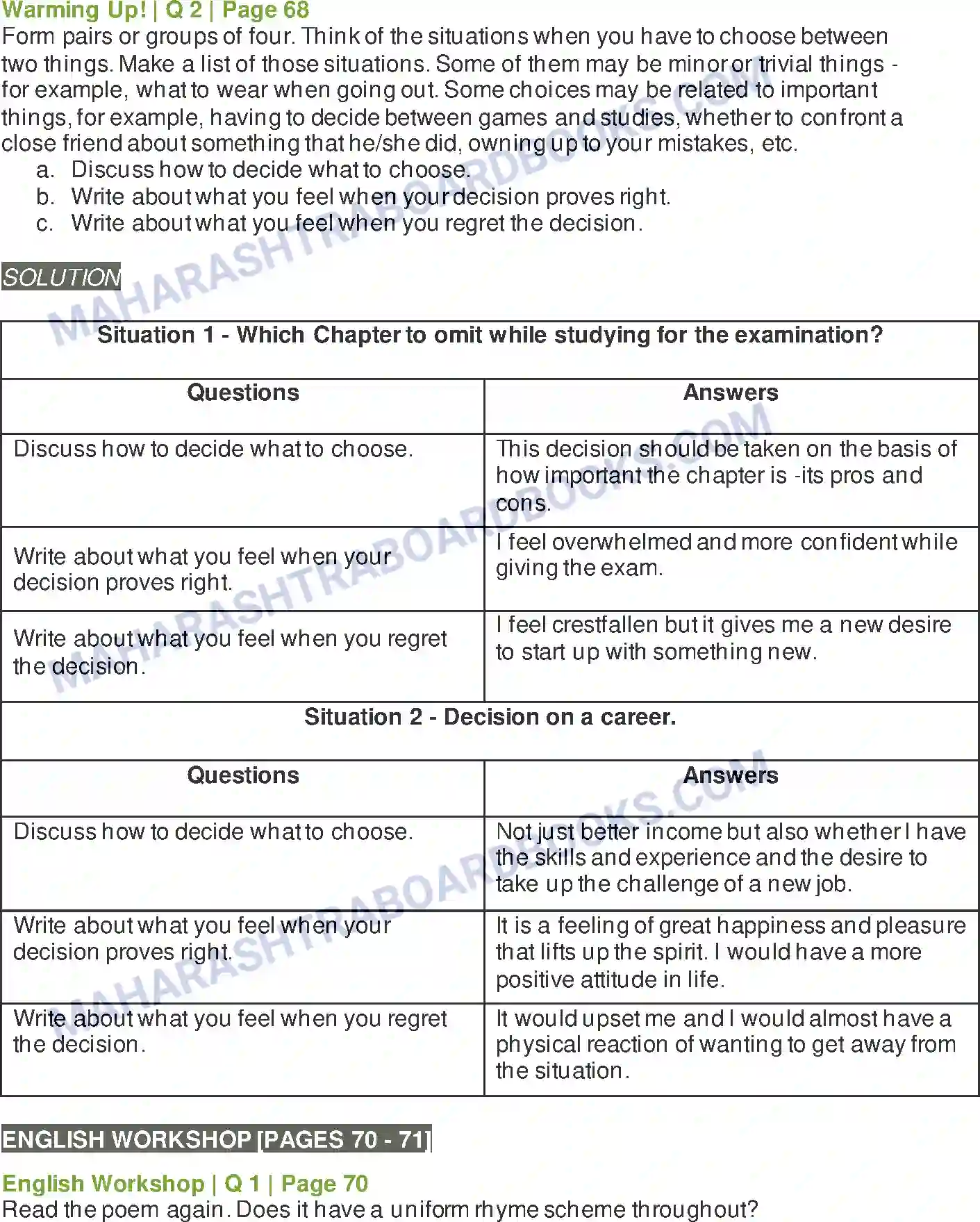 Maharashtra Board Solution Class-9 Kumarbharati+-+English+Medium The Road Not Taken Image 2