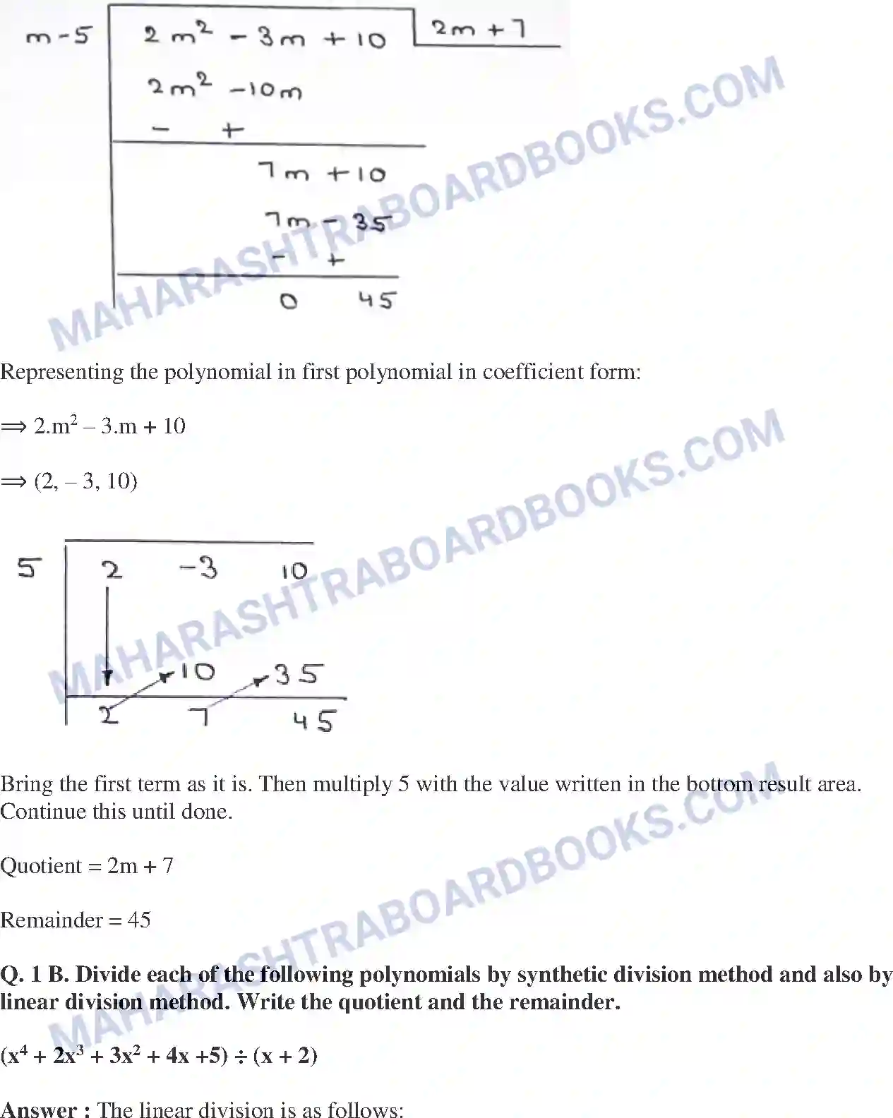 Maharashtra Board Solution class-9 Mathematics+Part-I+-+English+Medium Polynomials Image 15