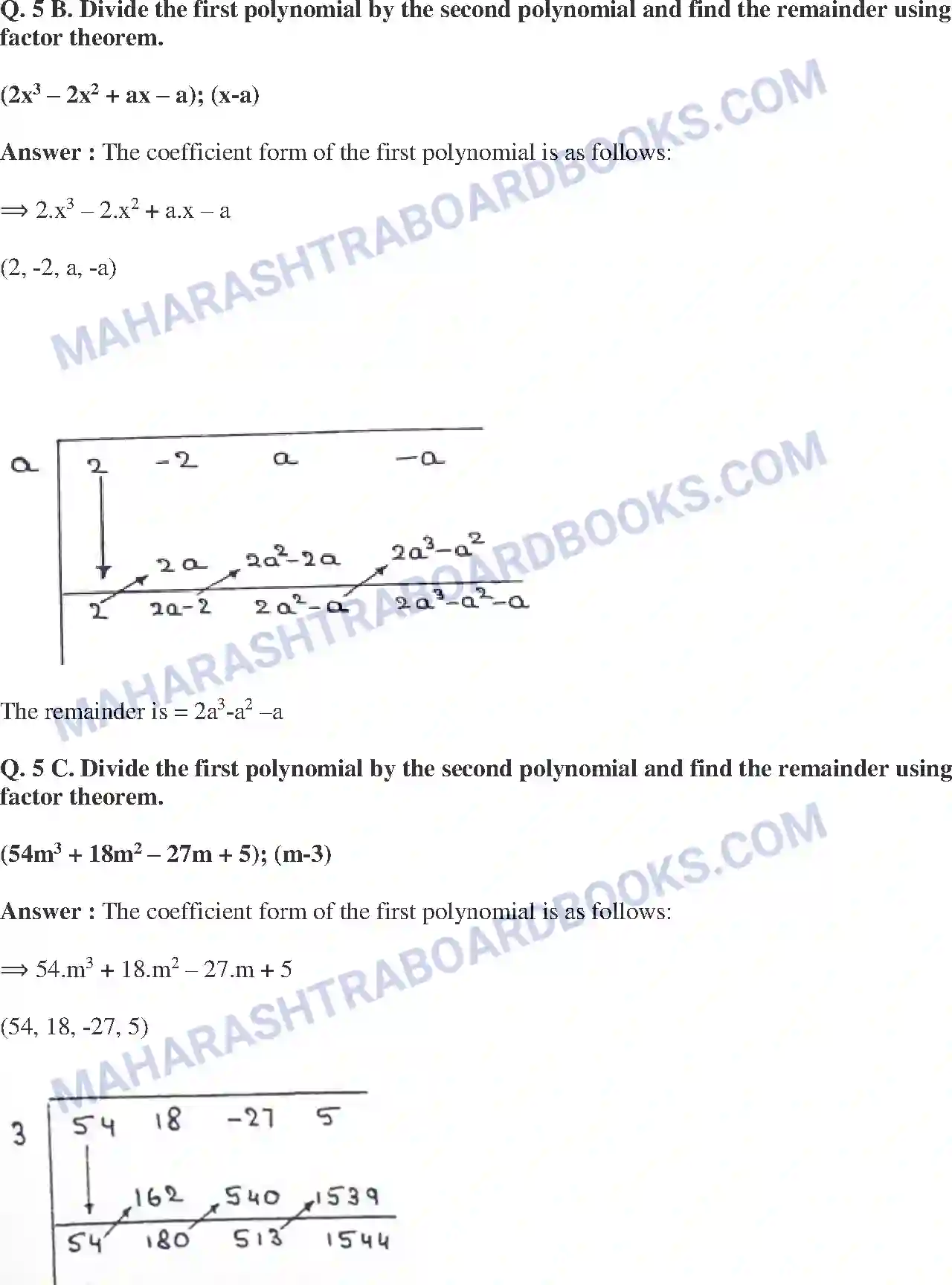 Maharashtra Board Solution class-9 Mathematics+Part-I+-+English+Medium Polynomials Image 26
