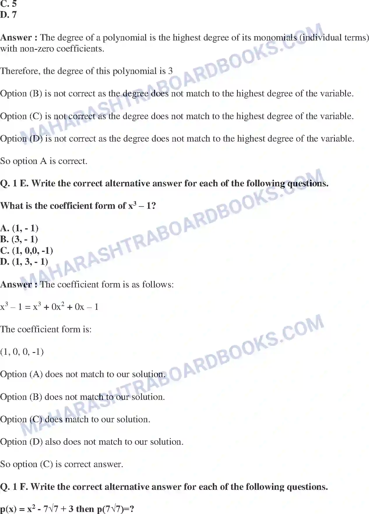Maharashtra Board Solution class-9 Mathematics+Part-I+-+English+Medium Polynomials Image 40