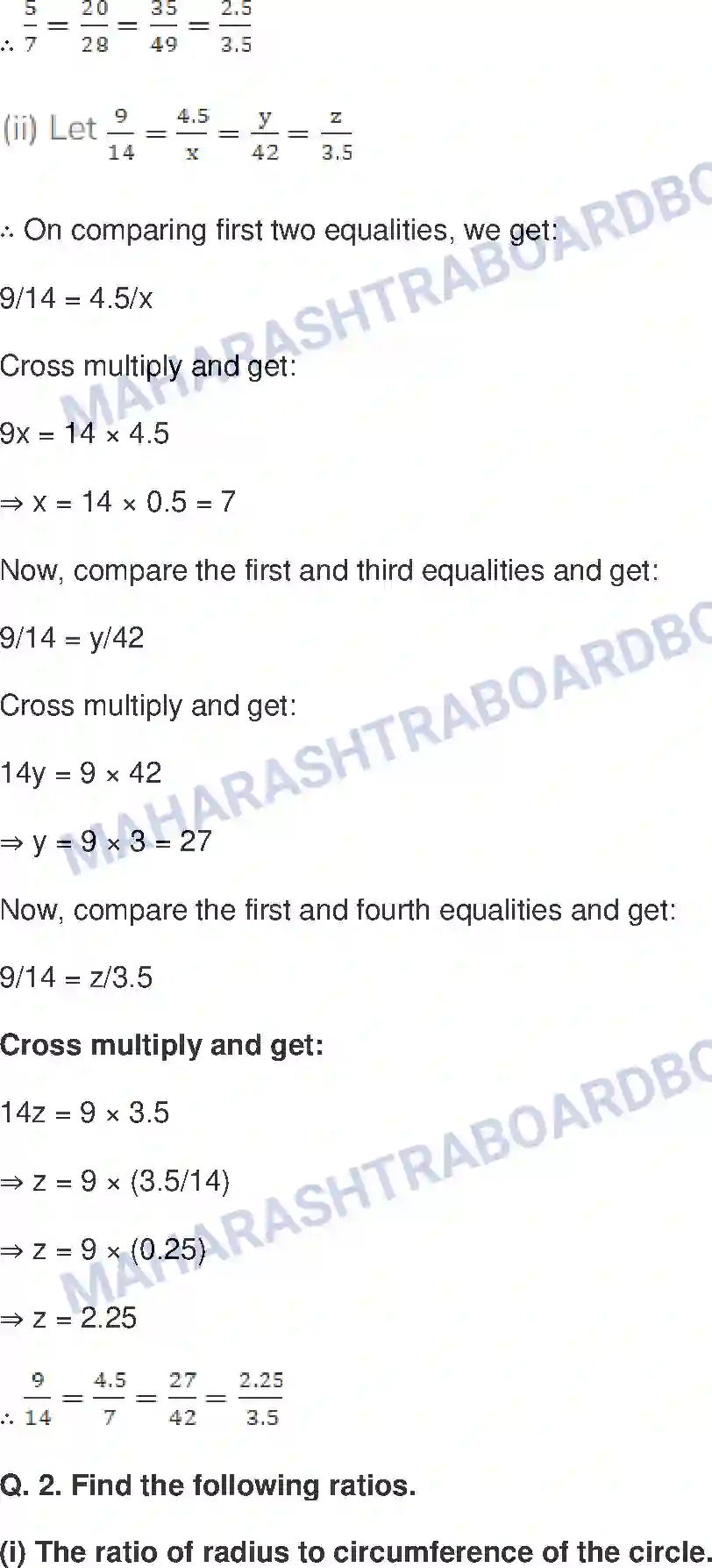 Maharashtra Board Solution class-9 Mathematics+Part-I+-+English+Medium Ratio and Proportion Image 10