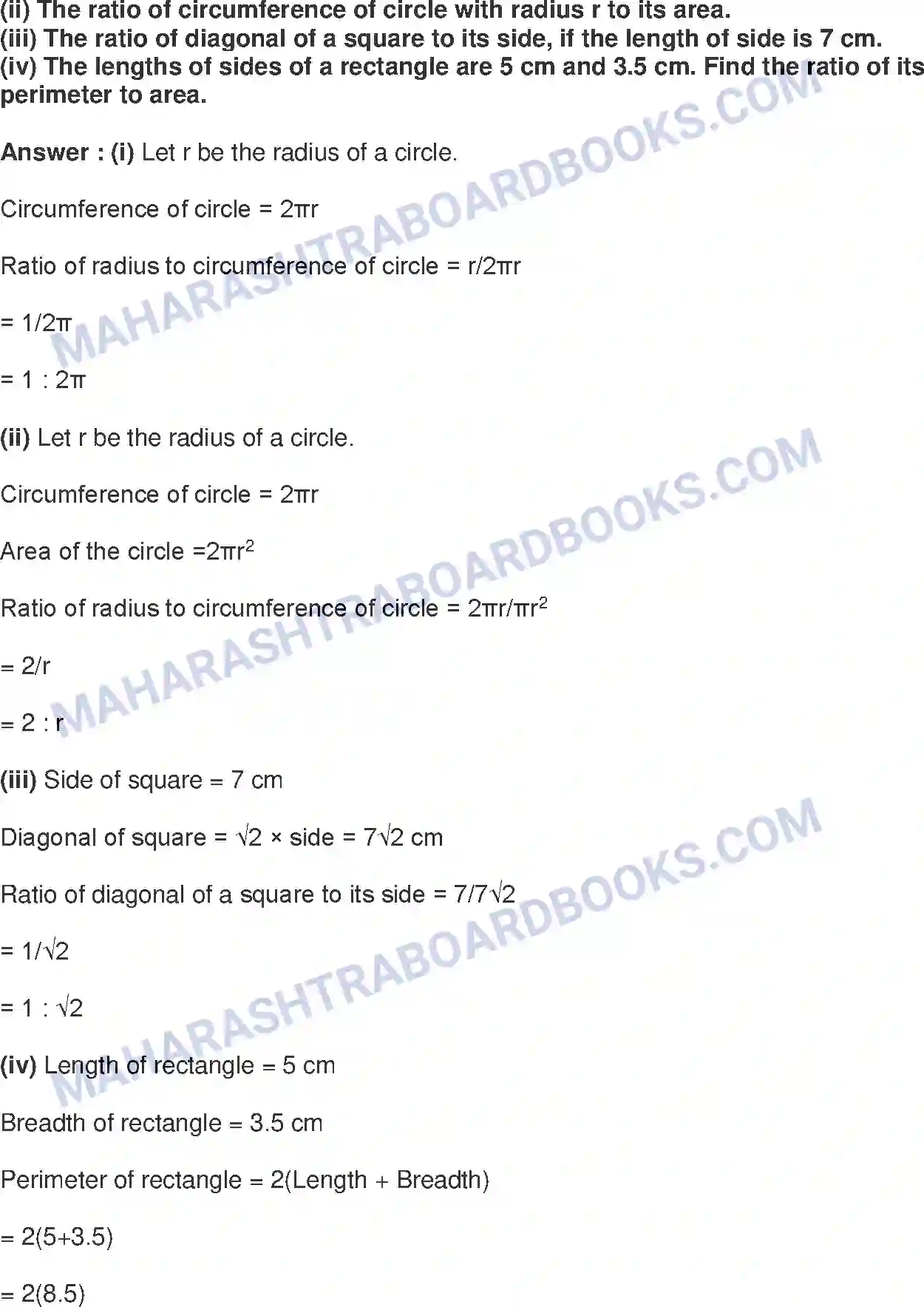 Maharashtra Board Solution class-9 Mathematics+Part-I+-+English+Medium Ratio and Proportion Image 11