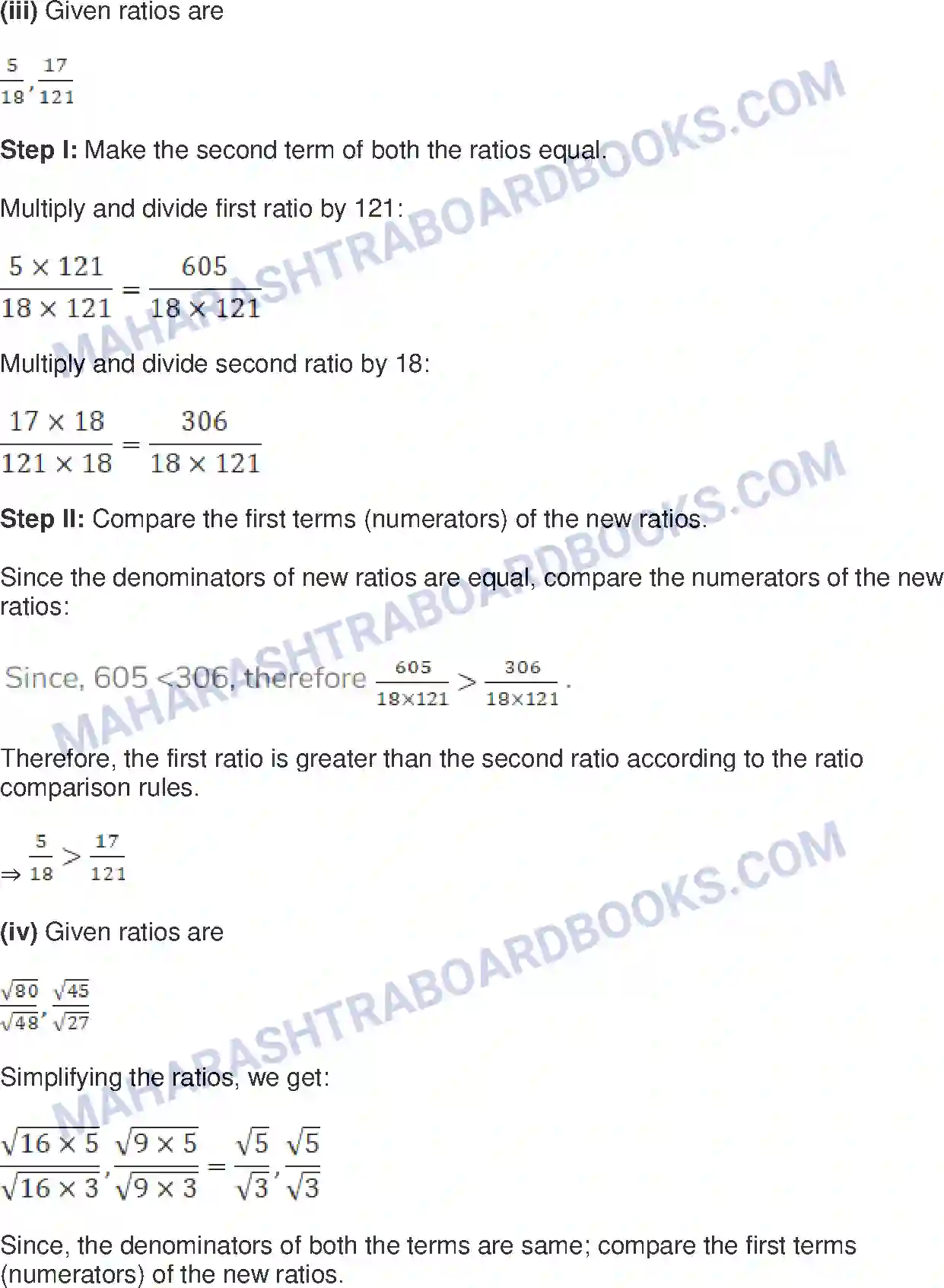 Maharashtra Board Solution class-9 Mathematics+Part-I+-+English+Medium Ratio and Proportion Image 14