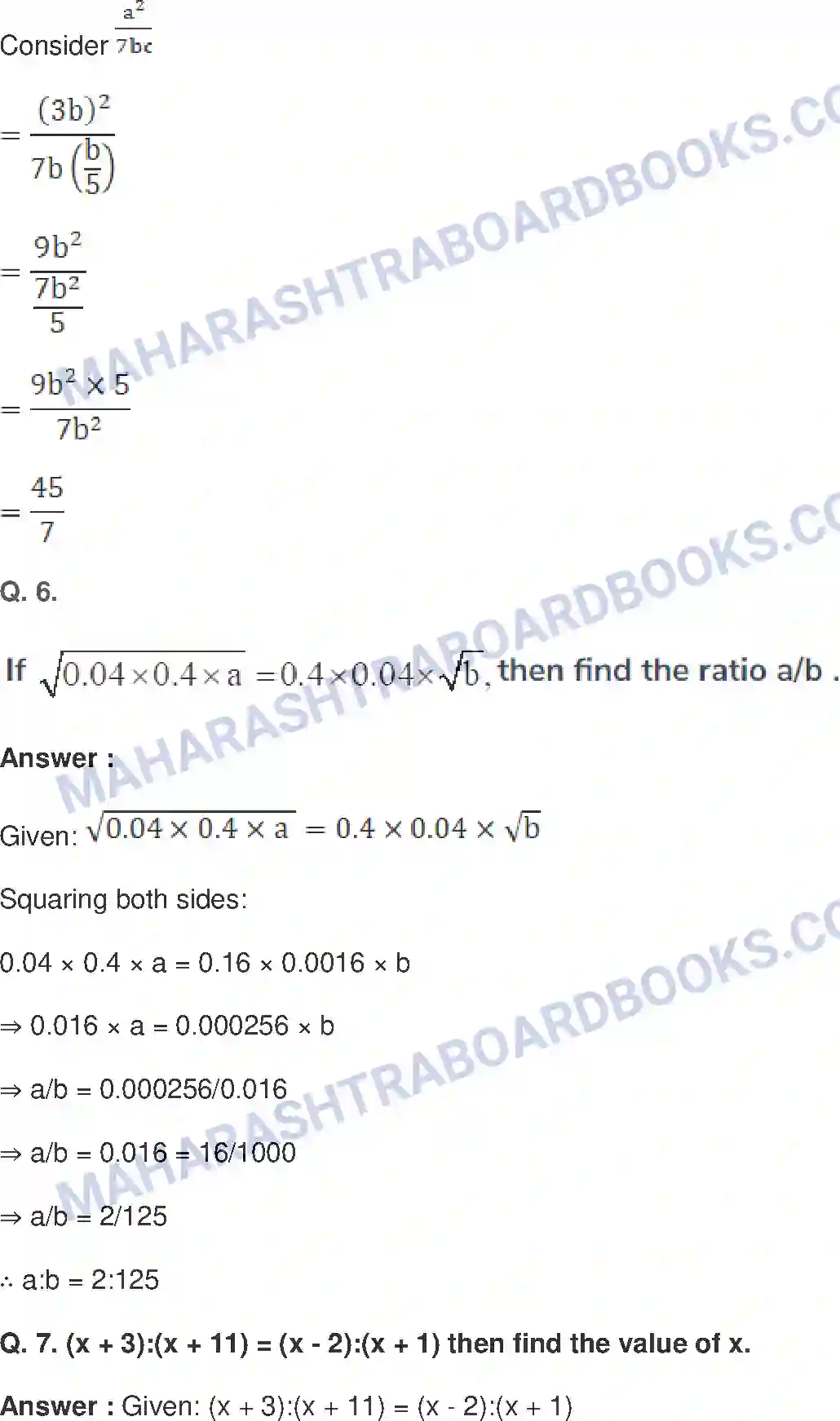Maharashtra Board Solution class-9 Mathematics+Part-I+-+English+Medium Ratio and Proportion Image 20