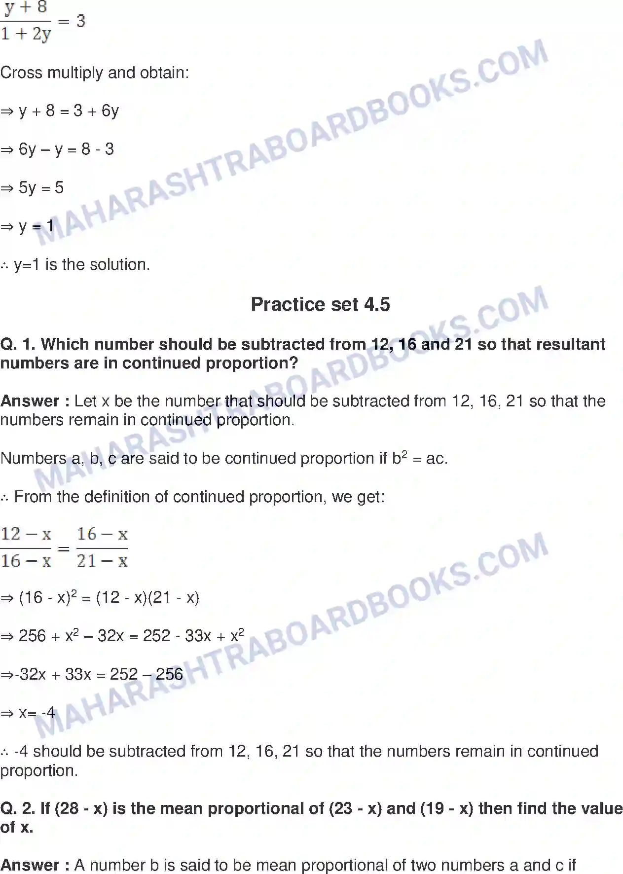 Maharashtra Board Solution class-9 Mathematics+Part-I+-+English+Medium Ratio and Proportion Image 44