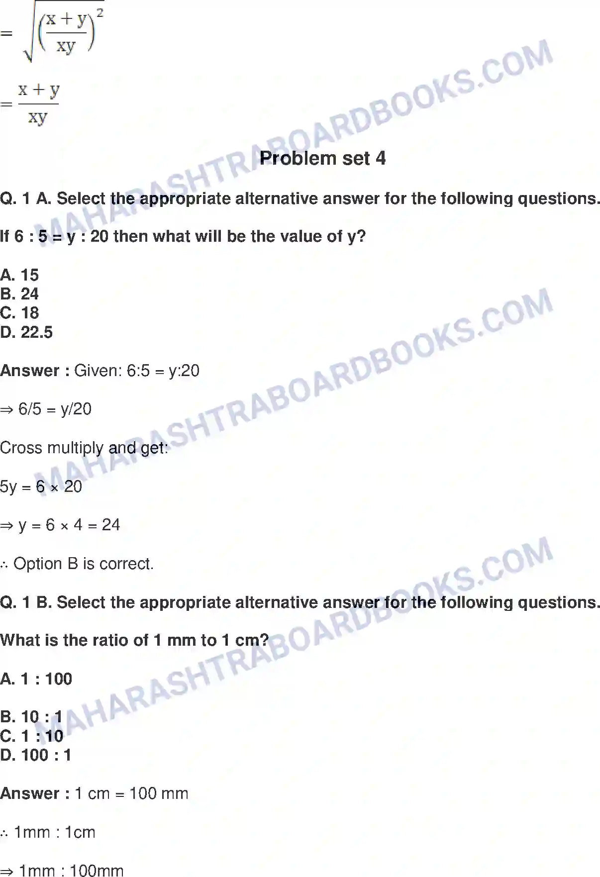 Maharashtra Board Solution class-9 Mathematics+Part-I+-+English+Medium Ratio and Proportion Image 48