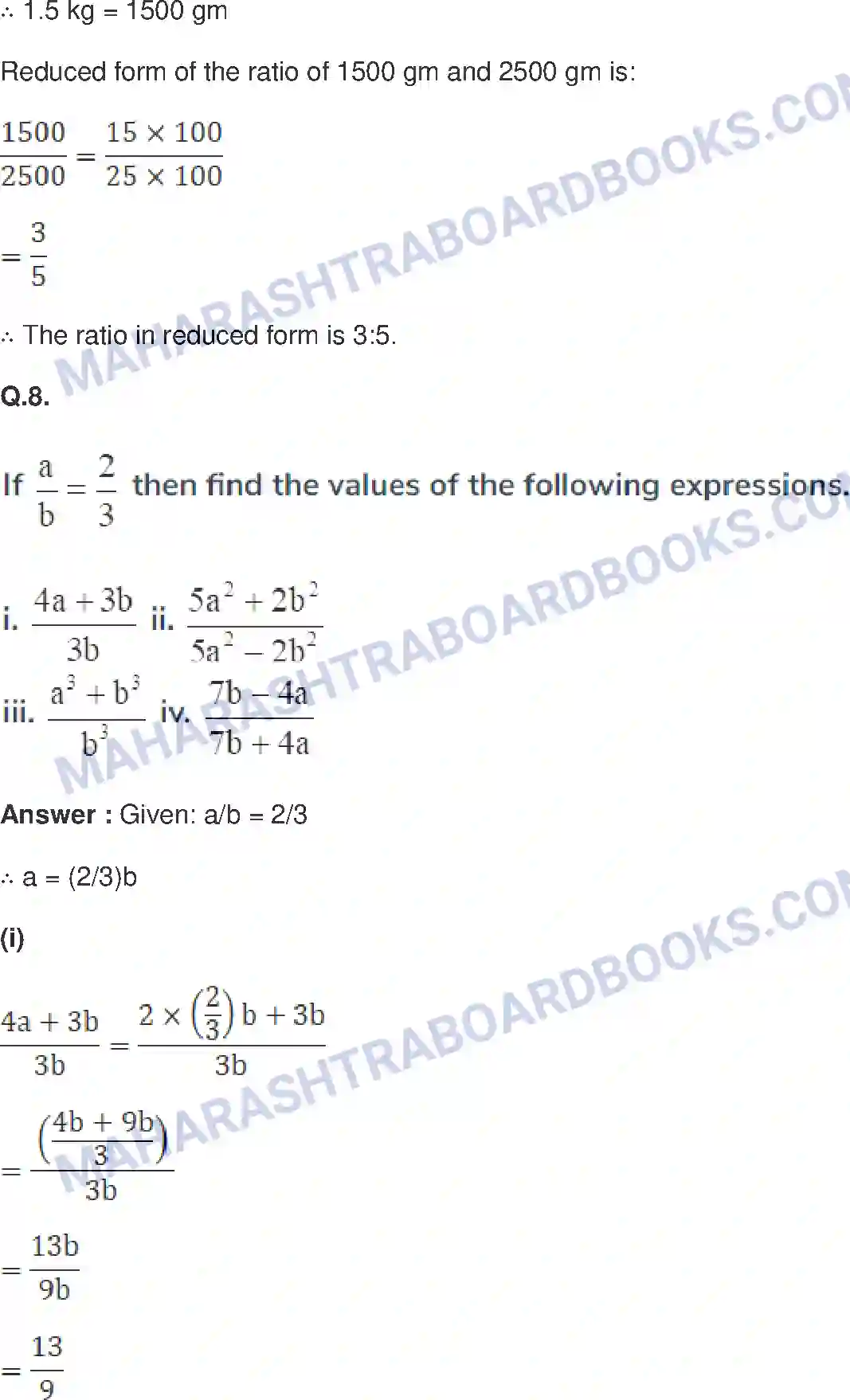 Maharashtra Board Solution class-9 Mathematics+Part-I+-+English+Medium Ratio and Proportion Image 57