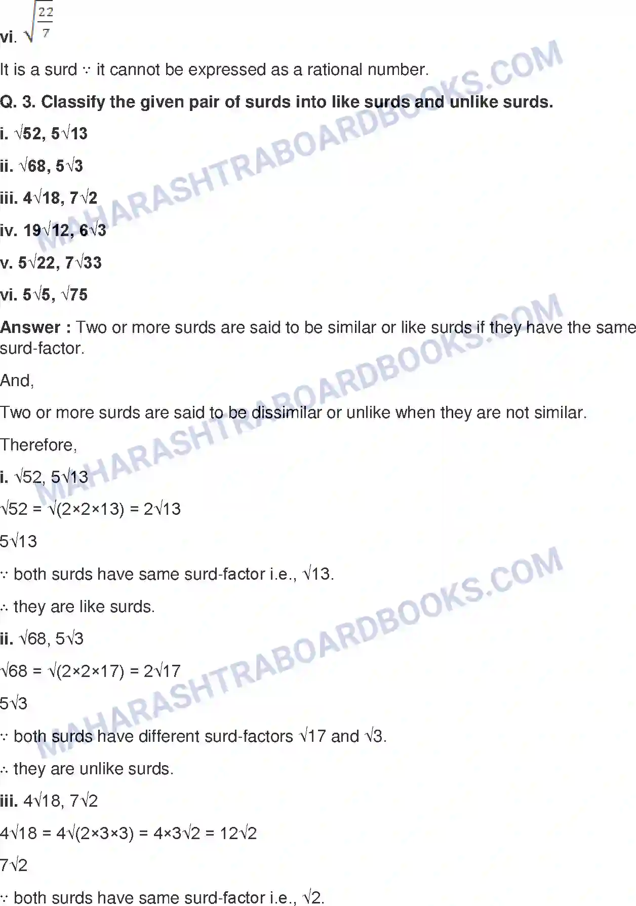 Maharashtra Board Solution Class-9 Mathematics+Part-I+-+English+Medium Real Numbers Image 15