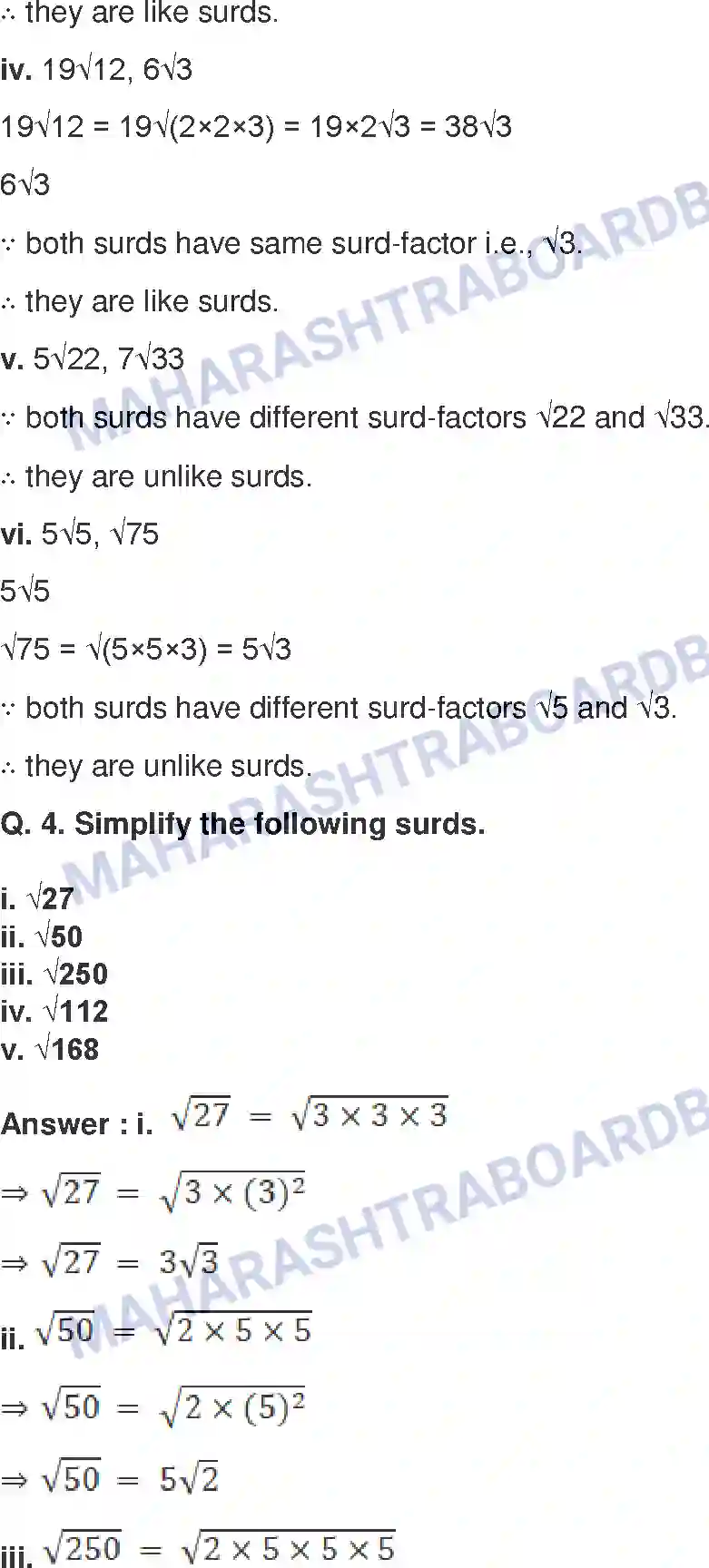 Maharashtra Board Solution Class-9 Mathematics+Part-I+-+English+Medium Real Numbers Image 16