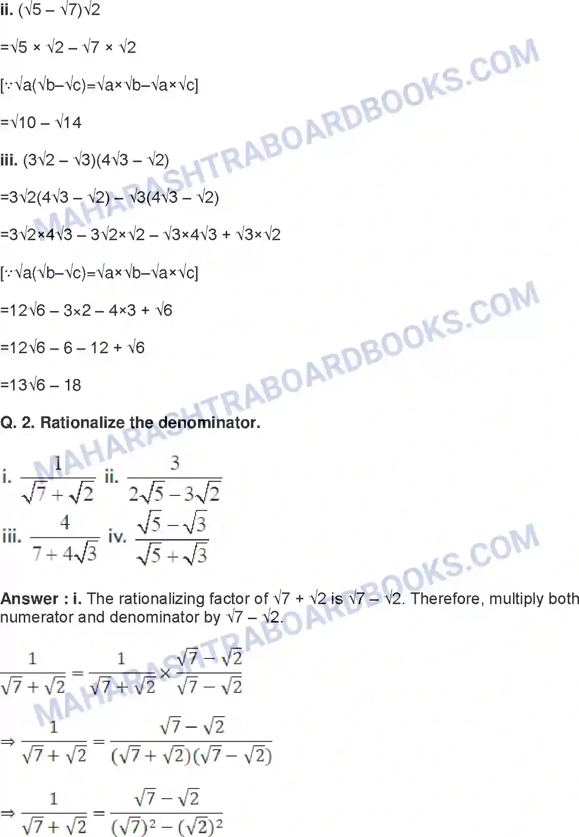 Maharashtra Board Solution Class-9 Mathematics+Part-I+-+English+Medium Real Numbers Image 26