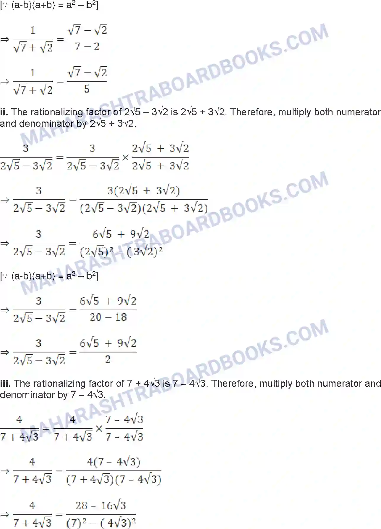 Maharashtra Board Solution Class-9 Mathematics+Part-I+-+English+Medium Real Numbers Image 27