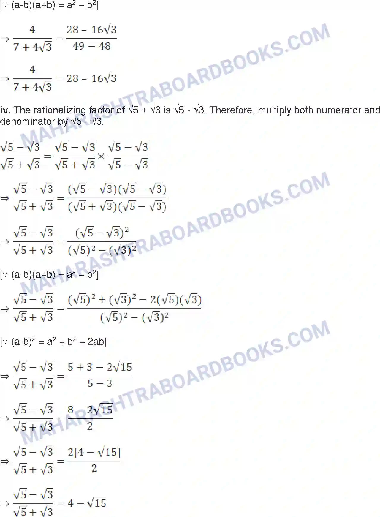 Maharashtra Board Solution Class-9 Mathematics+Part-I+-+English+Medium Real Numbers Image 28