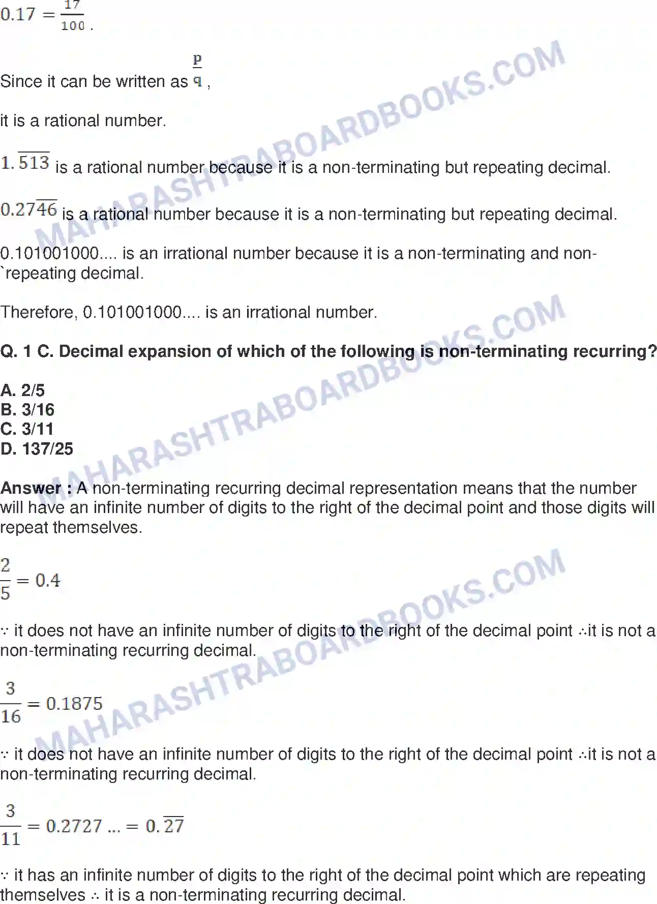 Maharashtra Board Solution Class-9 Mathematics+Part-I+-+English+Medium Real Numbers Image 32