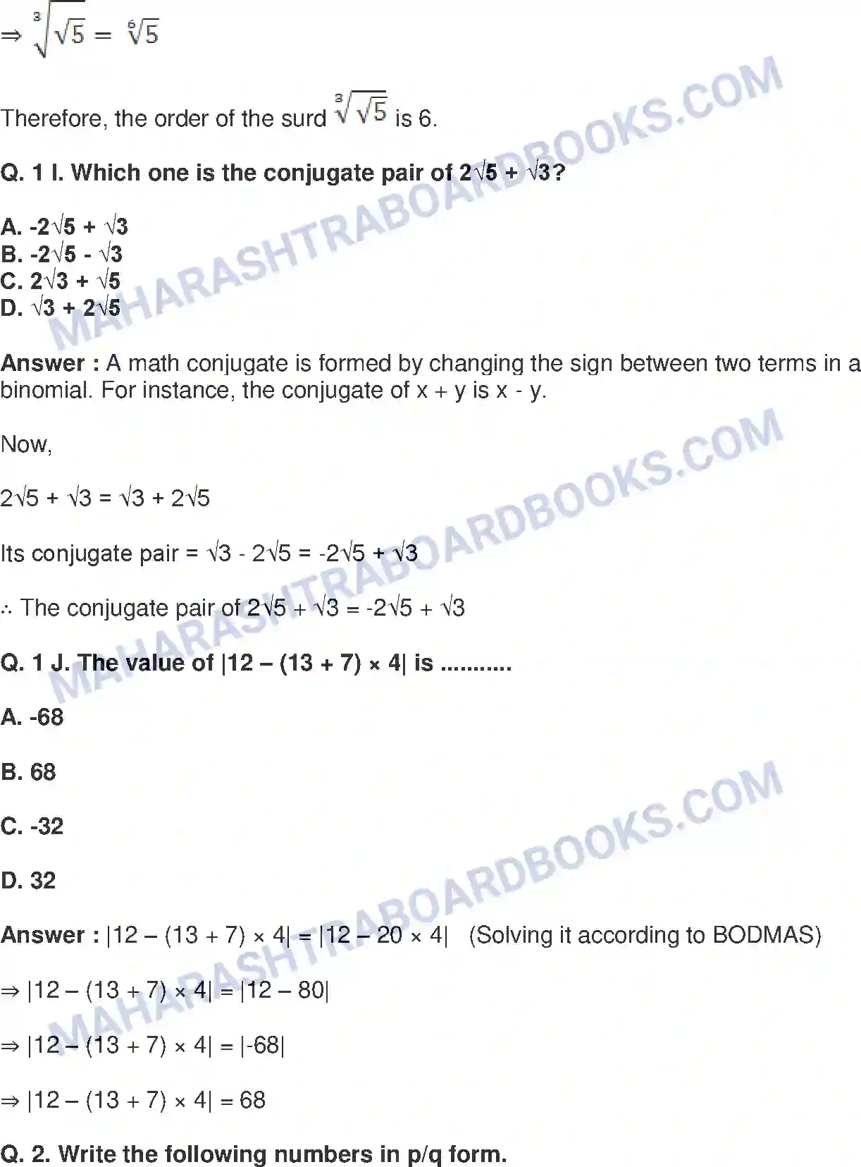 Maharashtra Board Solution Class-9 Mathematics+Part-I+-+English+Medium Real Numbers Image 35