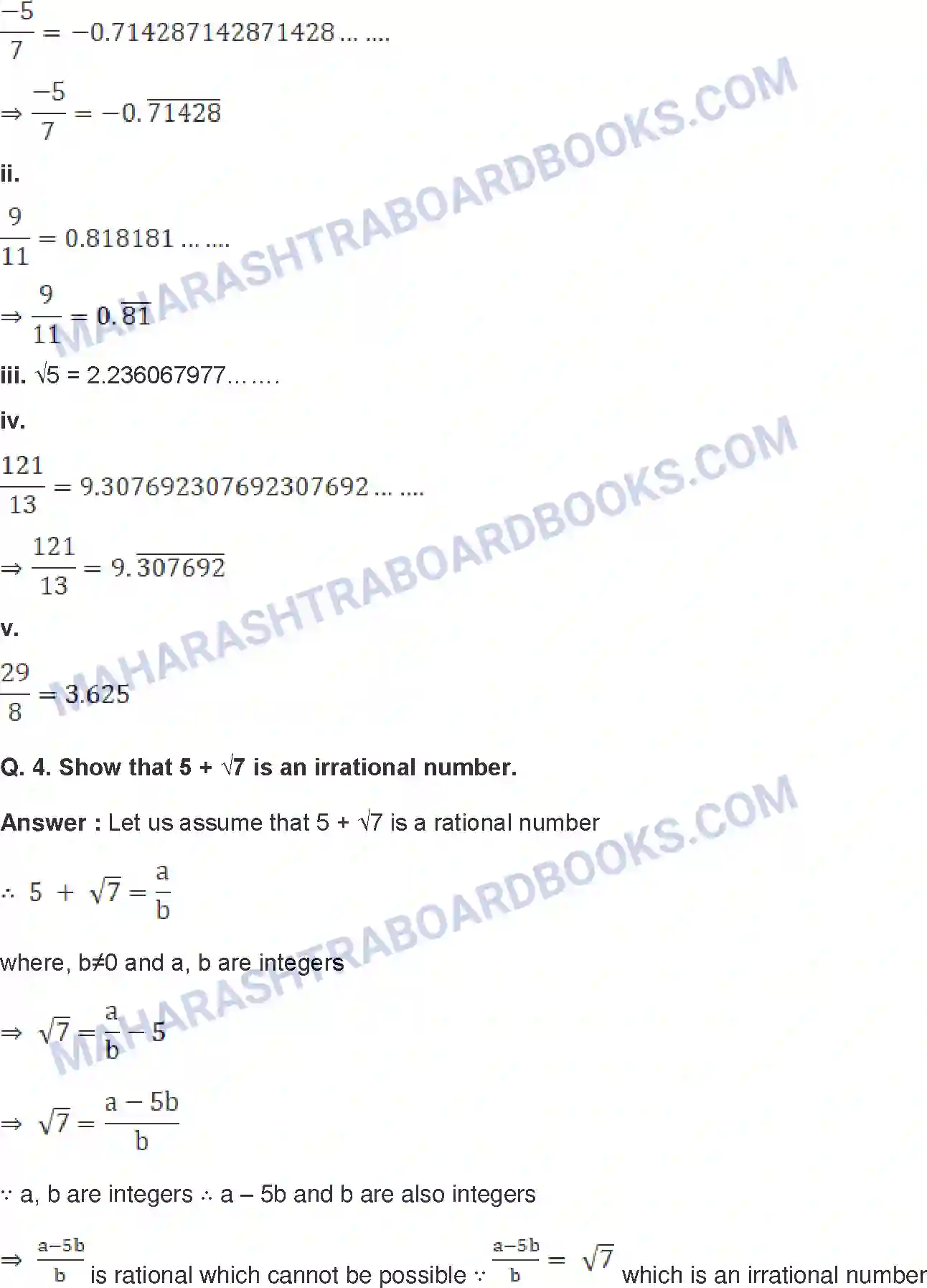 Maharashtra Board Solution Class-9 Mathematics+Part-I+-+English+Medium Real Numbers Image 38