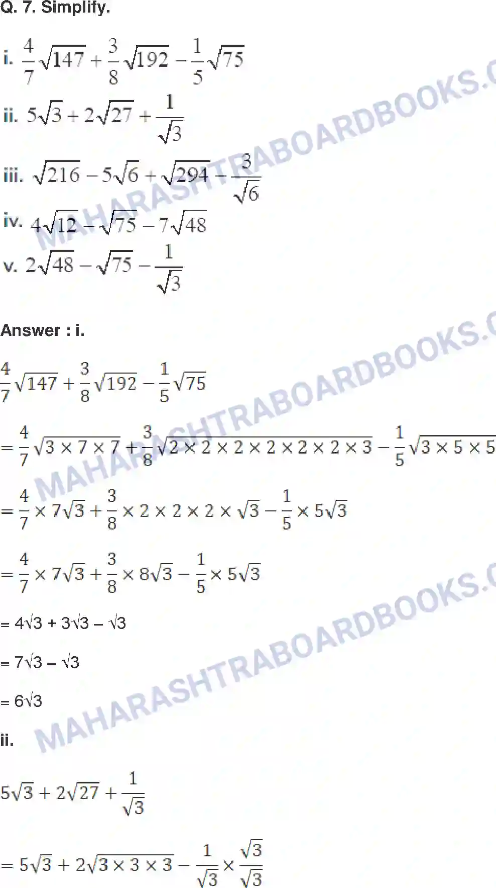 Maharashtra Board Solution Class-9 Mathematics+Part-I+-+English+Medium Real Numbers Image 41