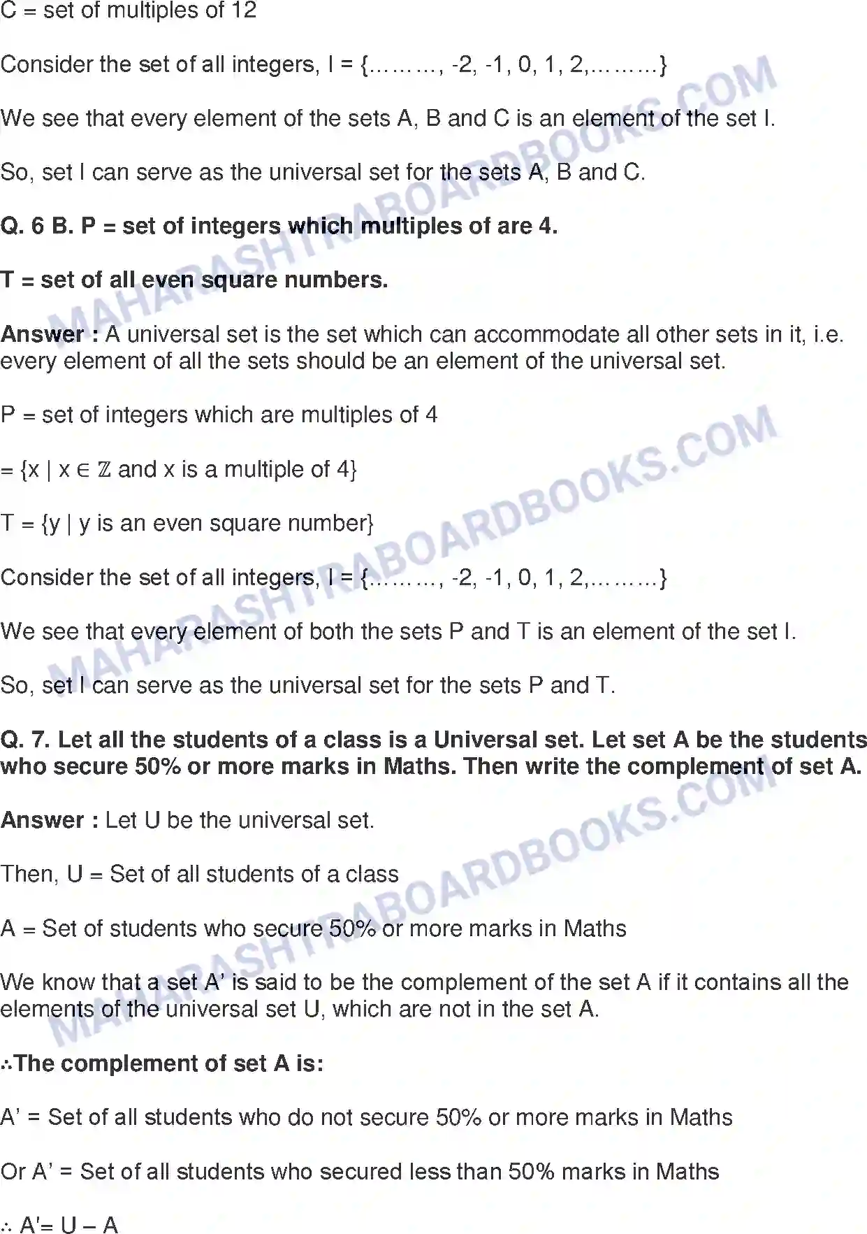 Maharashtra Board Solution class-9 Mathematics+Part-I+-+English+Medium Sets Image 11