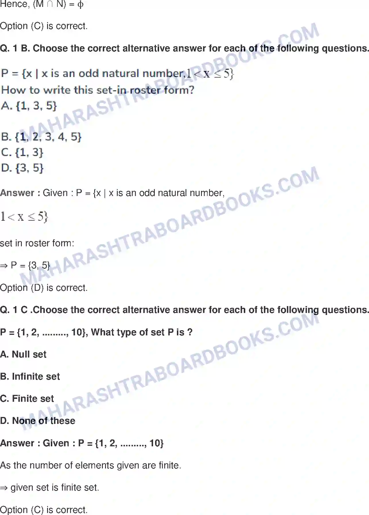 Maharashtra Board Solution class-9 Mathematics+Part-I+-+English+Medium Sets Image 16