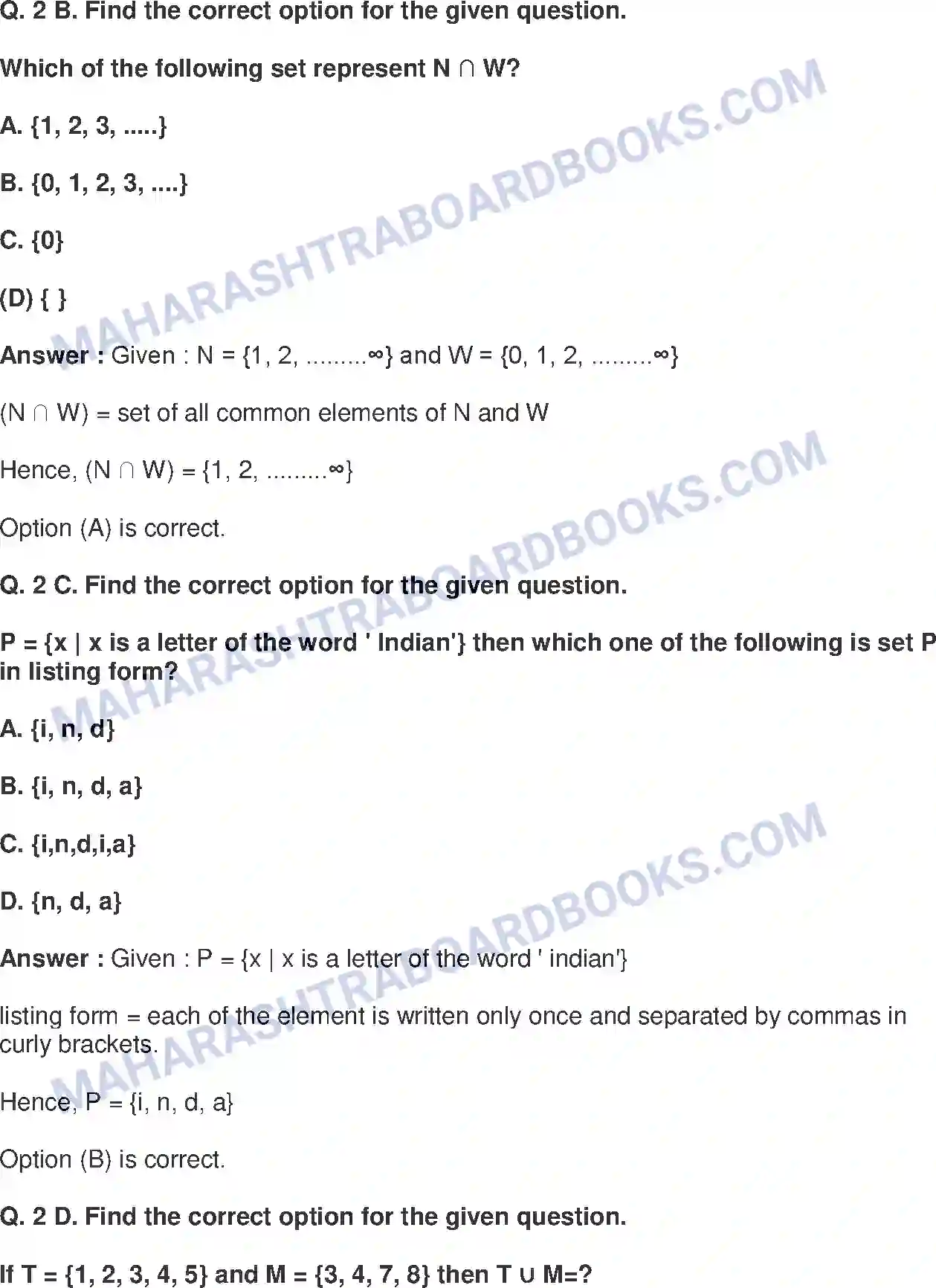 Maharashtra Board Solution class-9 Mathematics+Part-I+-+English+Medium Sets Image 19