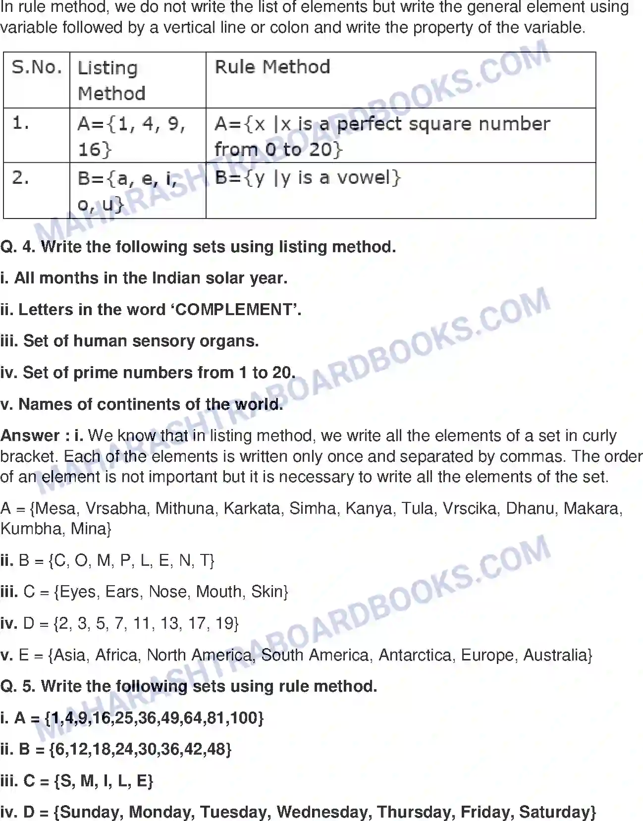 Maharashtra Board Solution class-9 Mathematics+Part-I+-+English+Medium Sets Image 2