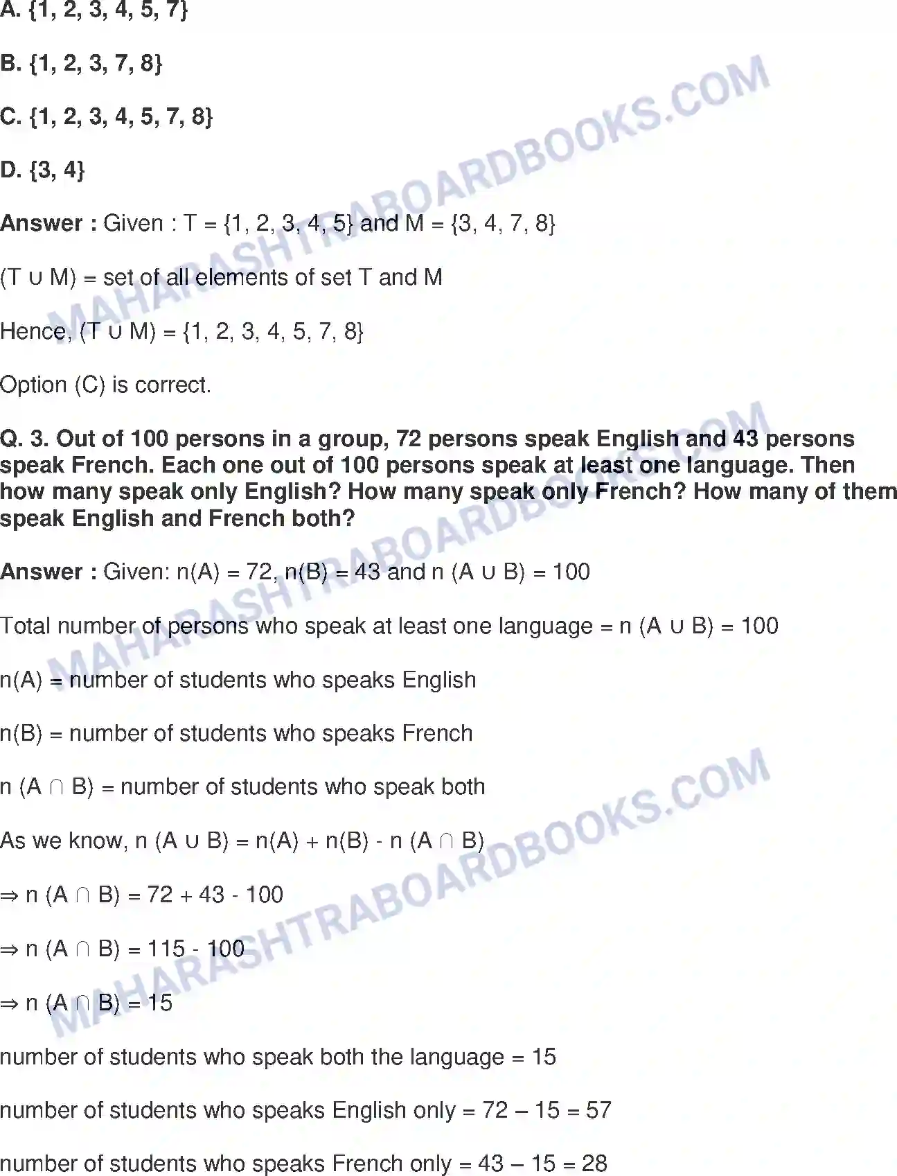 Maharashtra Board Solution class-9 Mathematics+Part-I+-+English+Medium Sets Image 20