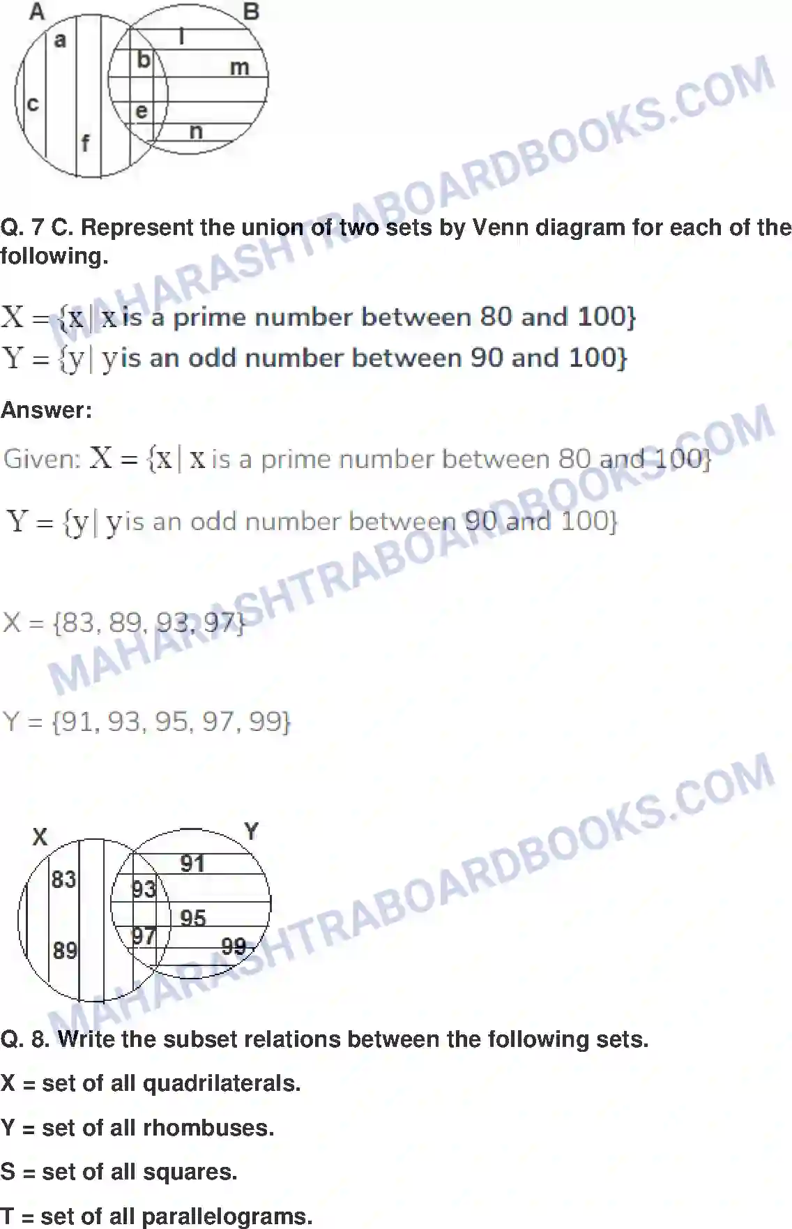 Maharashtra Board Solution class-9 Mathematics+Part-I+-+English+Medium Sets Image 23