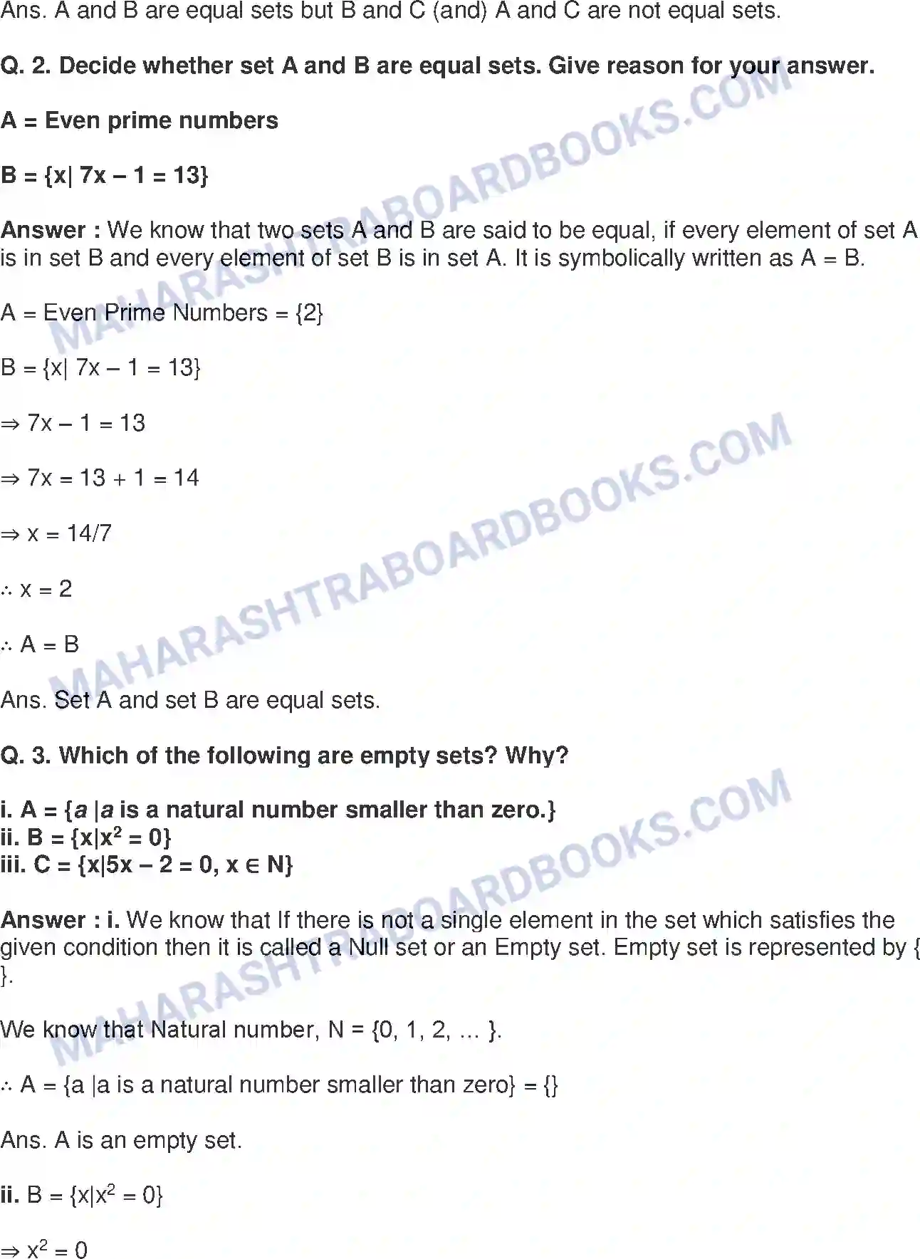 Maharashtra Board Solution class-9 Mathematics+Part-I+-+English+Medium Sets Image 4