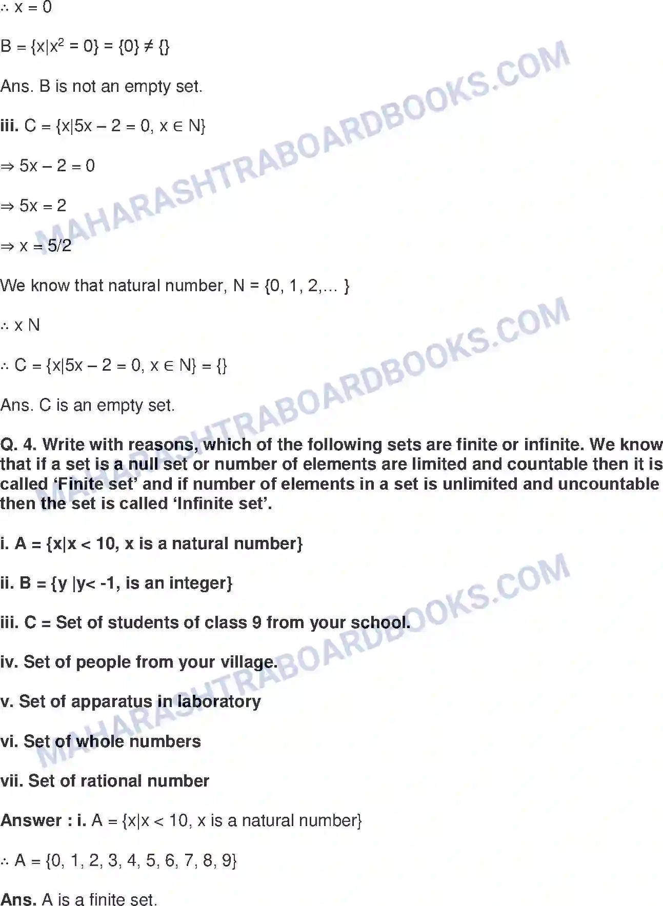 Maharashtra Board Solution class-9 Mathematics+Part-I+-+English+Medium Sets Image 5