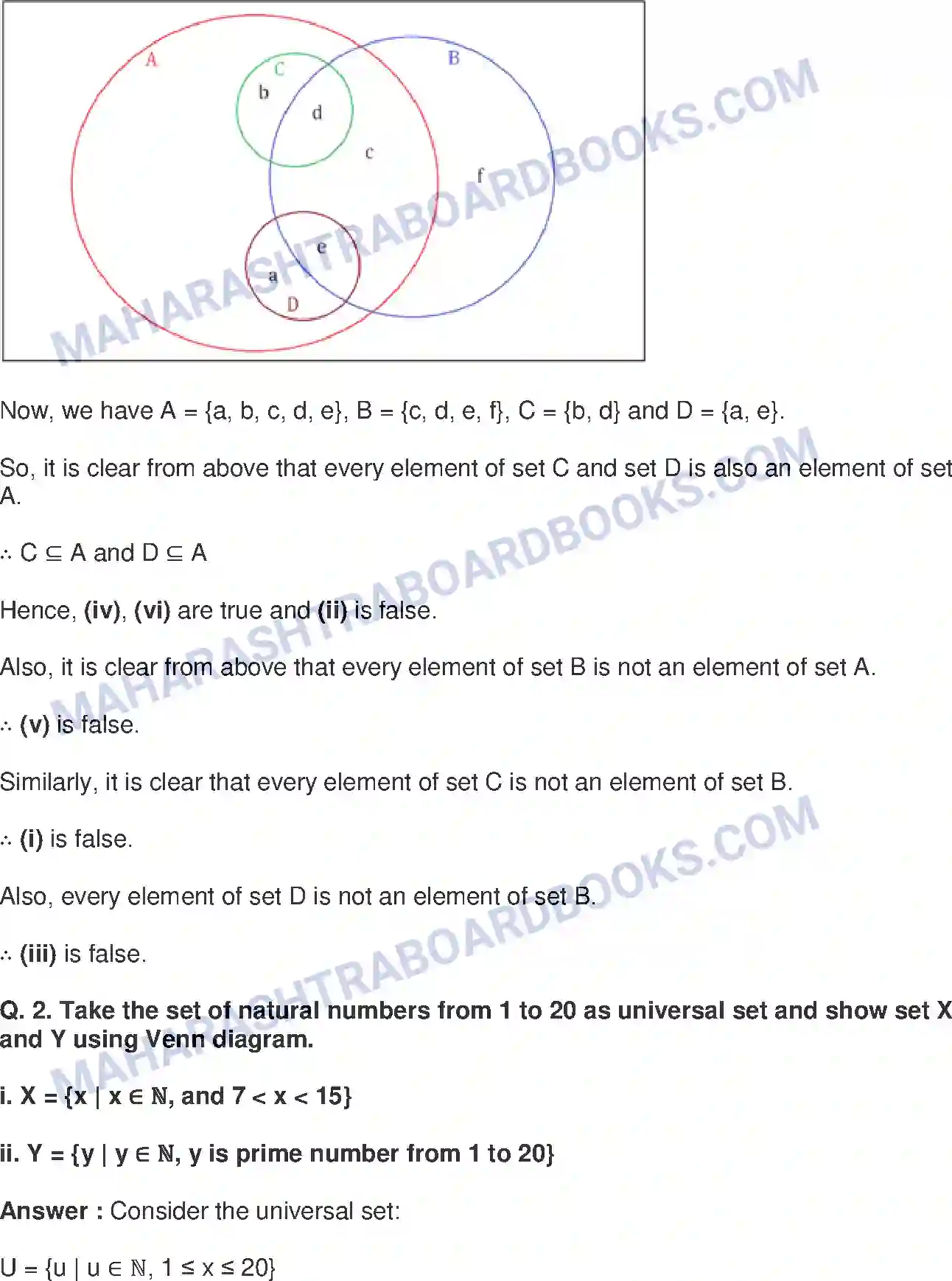 Maharashtra Board Solution class-9 Mathematics+Part-I+-+English+Medium Sets Image 7