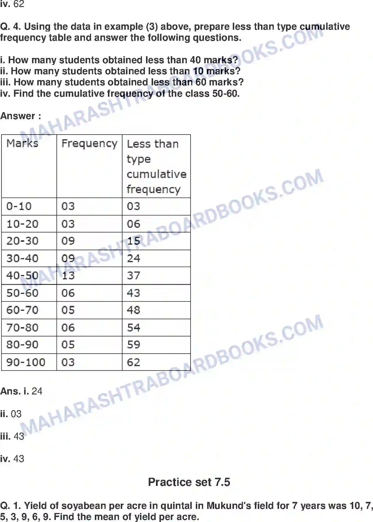 Maharashtra Board Solution Class-9 Mathematics+Part-I+-+English+Medium Statistics Image 13