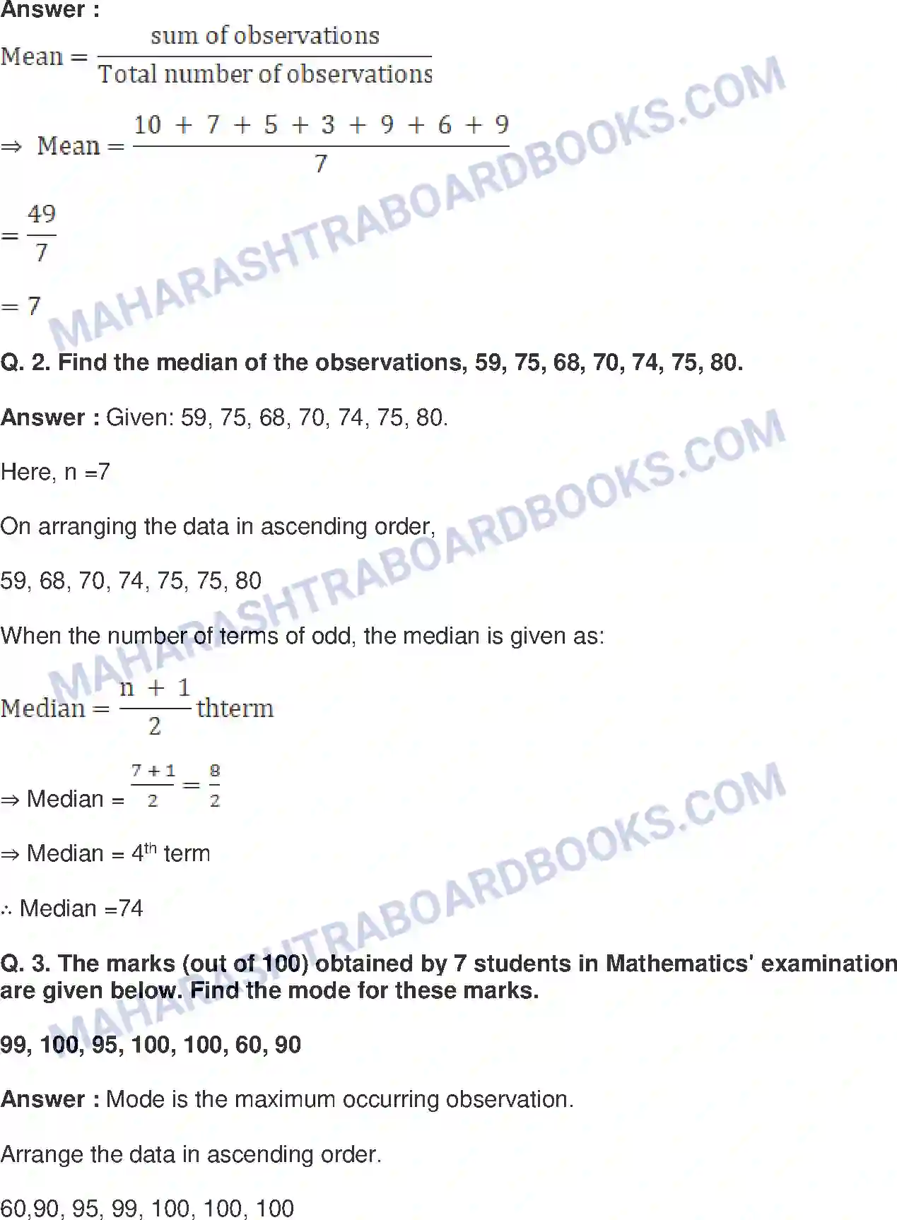 Maharashtra Board Solution Class-9 Mathematics+Part-I+-+English+Medium Statistics Image 14