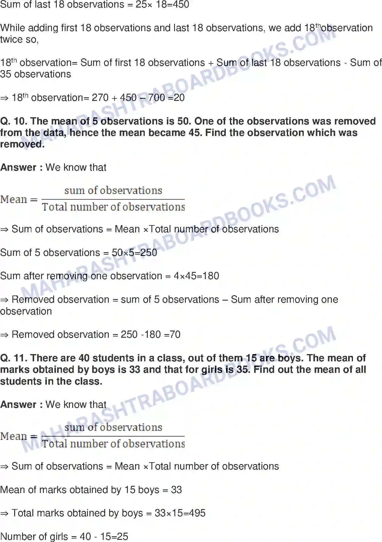 Maharashtra Board Solution Class-9 Mathematics+Part-I+-+English+Medium Statistics Image 18