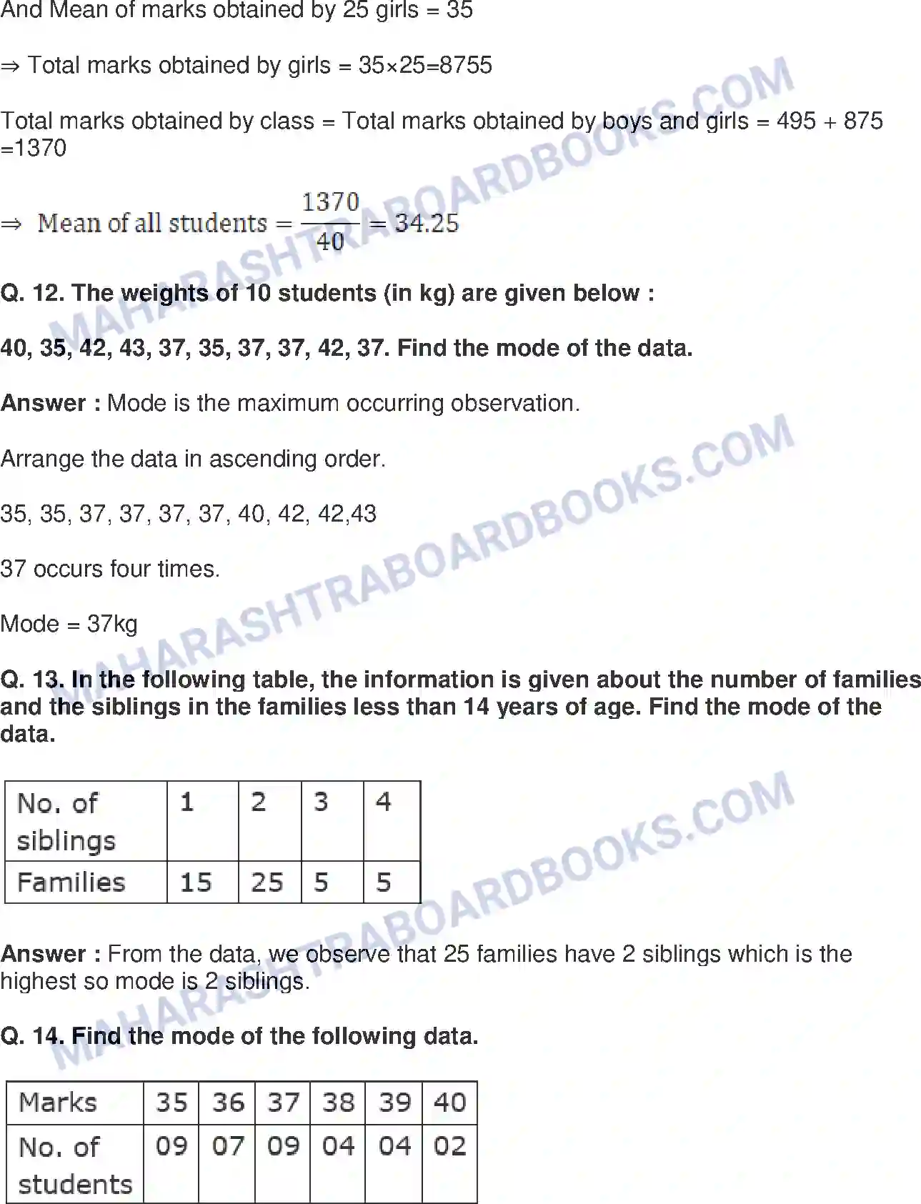 Maharashtra Board Solution Class-9 Mathematics+Part-I+-+English+Medium Statistics Image 19