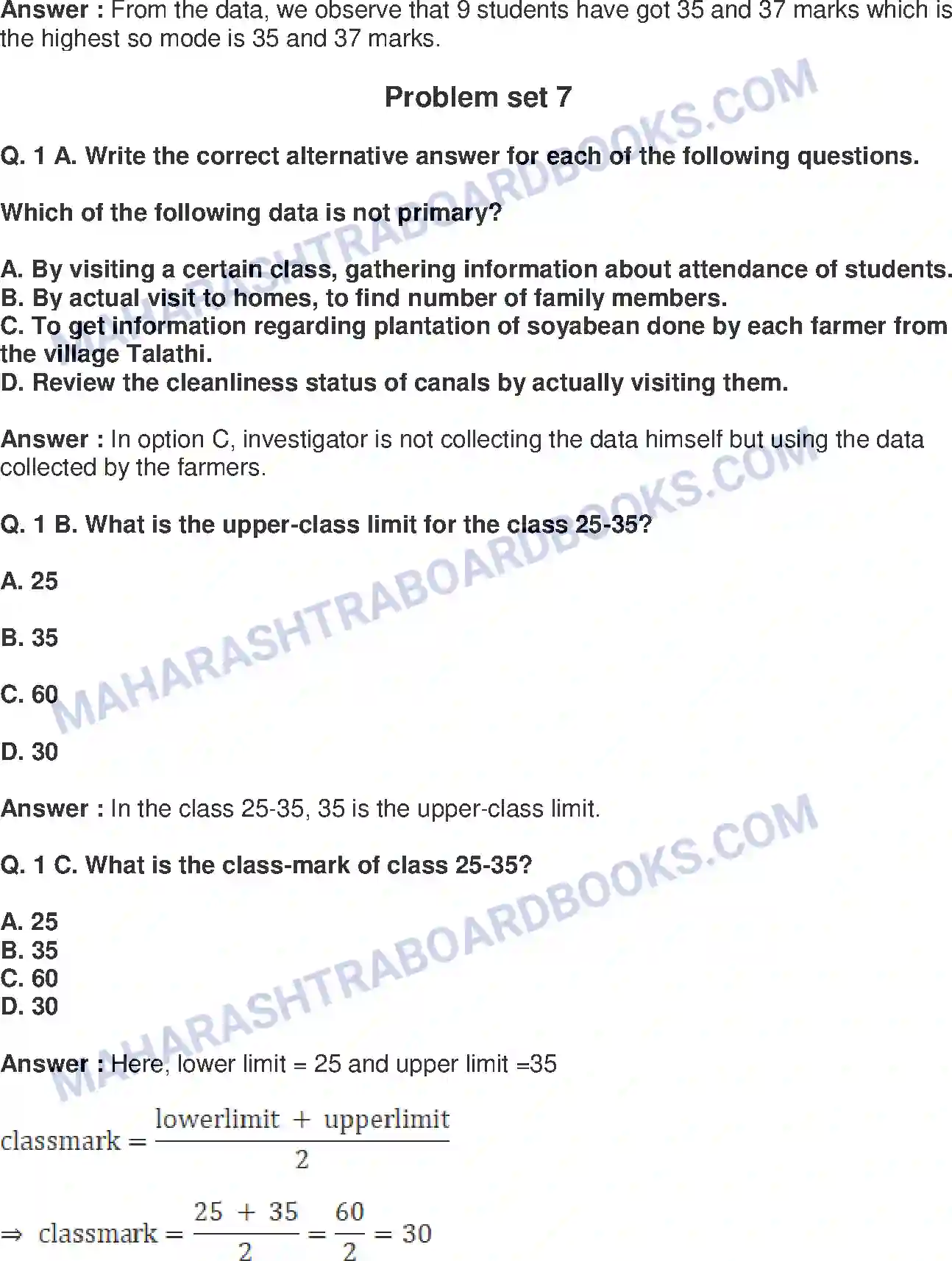 Maharashtra Board Solution Class-9 Mathematics+Part-I+-+English+Medium Statistics Image 20