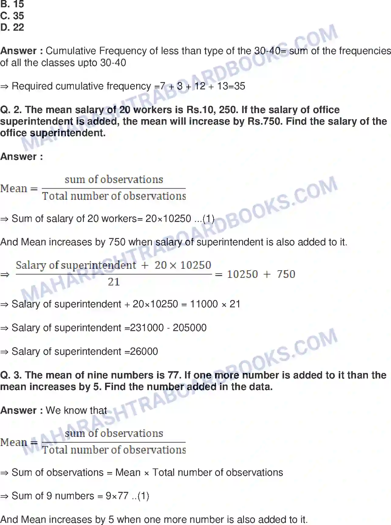 Maharashtra Board Solution Class-9 Mathematics+Part-I+-+English+Medium Statistics Image 24