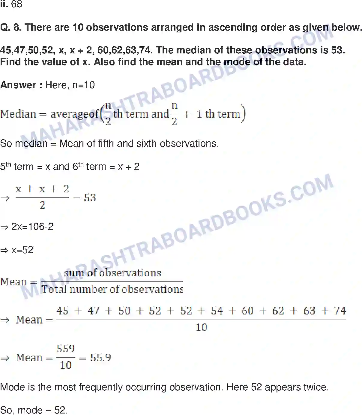 Maharashtra Board Solution Class-9 Mathematics+Part-I+-+English+Medium Statistics Image 27