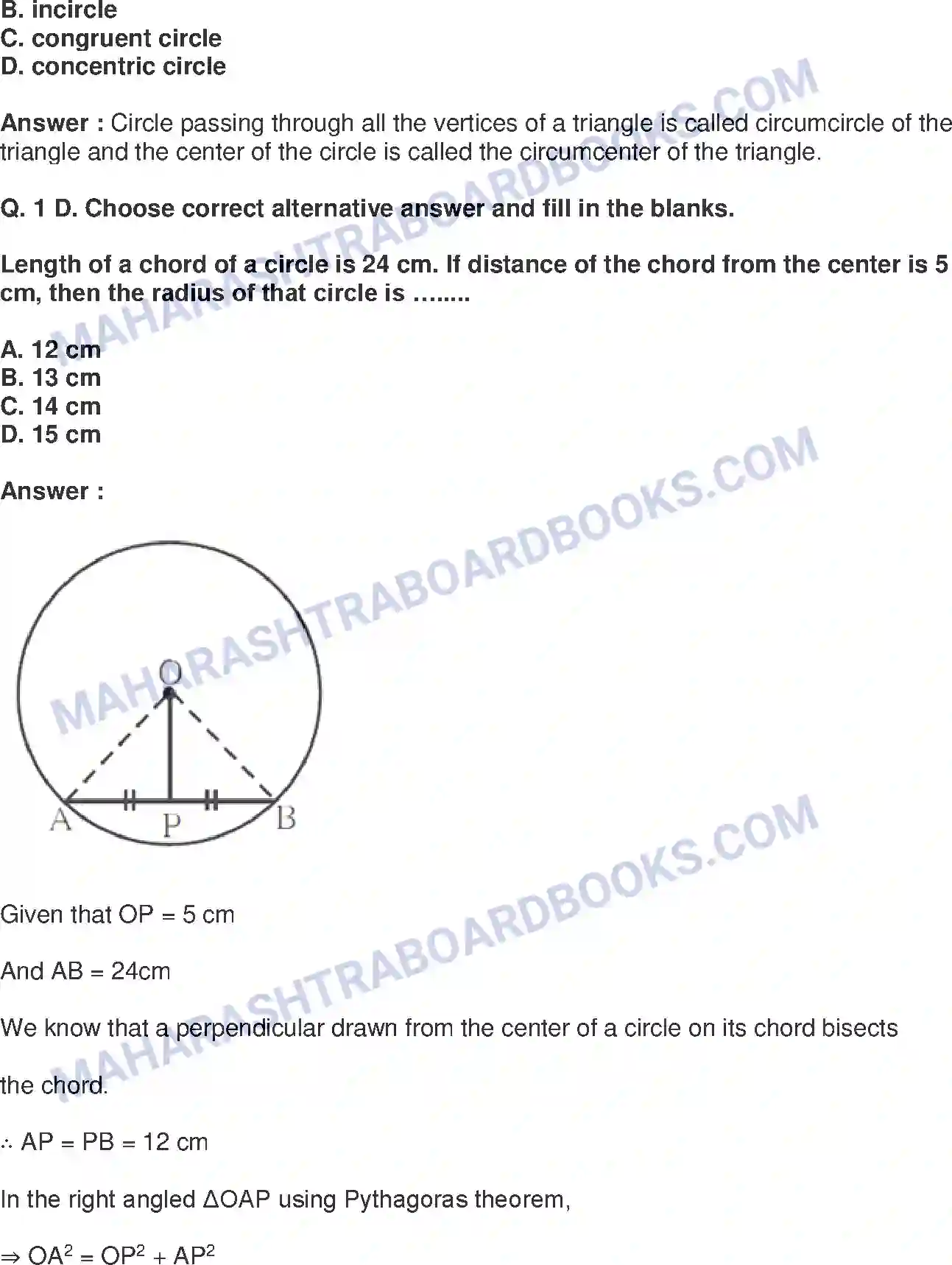 Maharashtra Board Solution Class-9 Mathematics+Part-II+-+English+Medium Circles Image 20