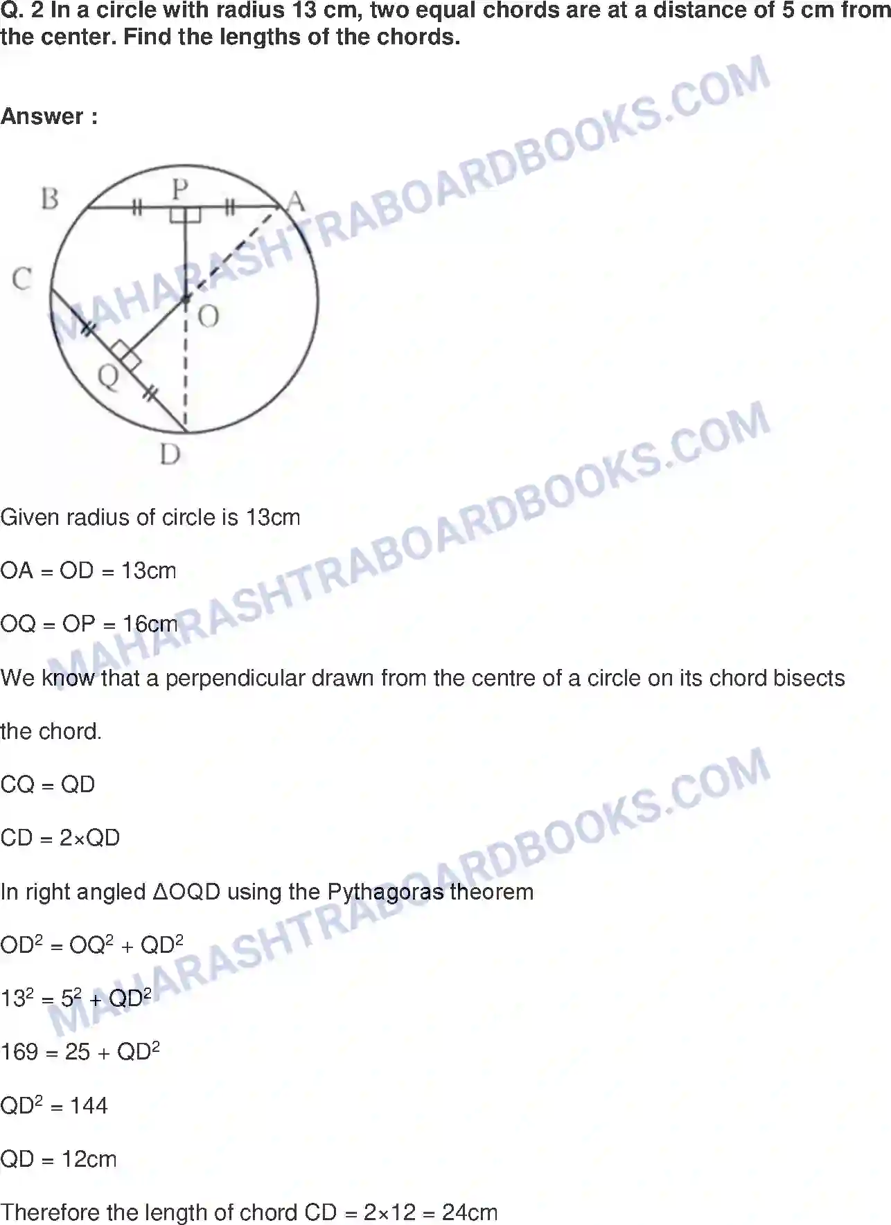 Maharashtra Board Solution Class-9 Mathematics+Part-II+-+English+Medium Circles Image 8