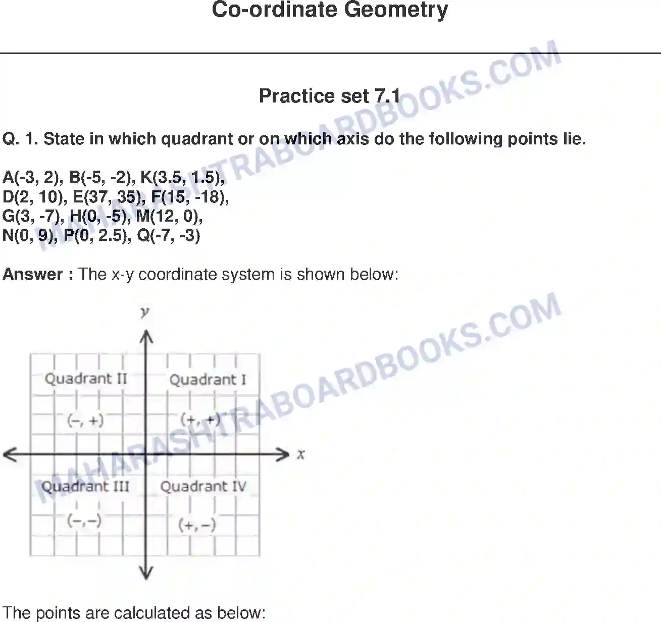 Maharashtra Board Solution class-9 Mathematics+Part-II+-+English+Medium Co-ordinate Geometry Image 1