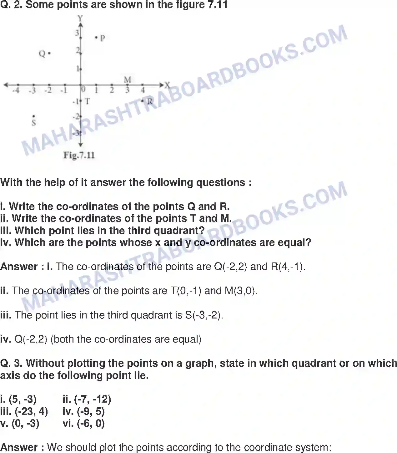 Maharashtra Board Solution class-9 Mathematics+Part-II+-+English+Medium Co-ordinate Geometry Image 19
