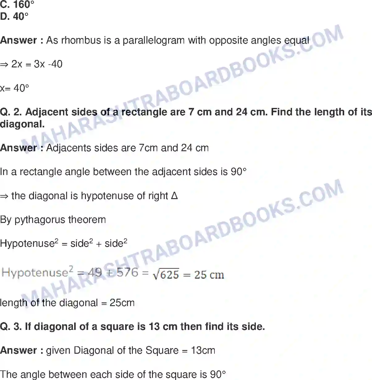 Maharashtra Board Solution Class-9 Mathematics+Part-II+-+English+Medium Quadrilaterals Image 18