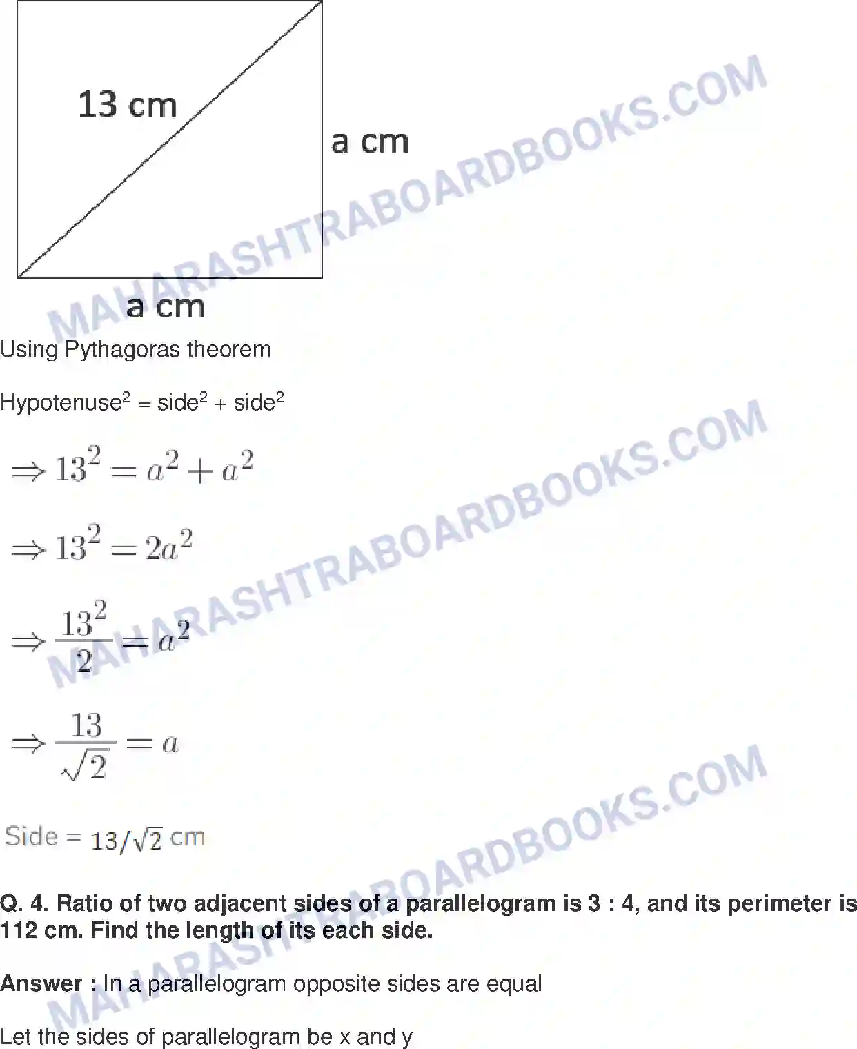 Maharashtra Board Solution Class-9 Mathematics+Part-II+-+English+Medium Quadrilaterals Image 19